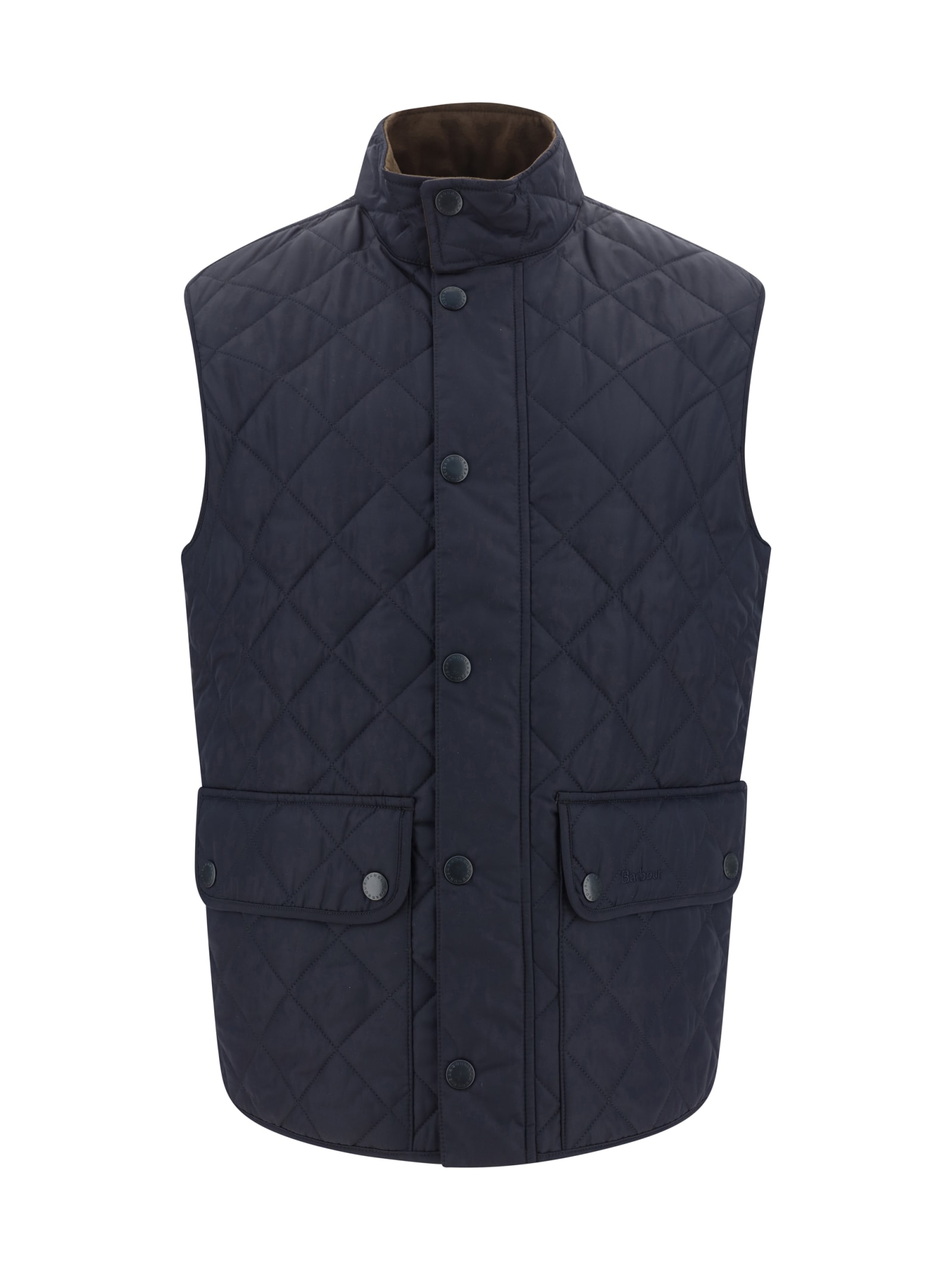 Shop Barbour Quilted Buttoned Gilet In Blue