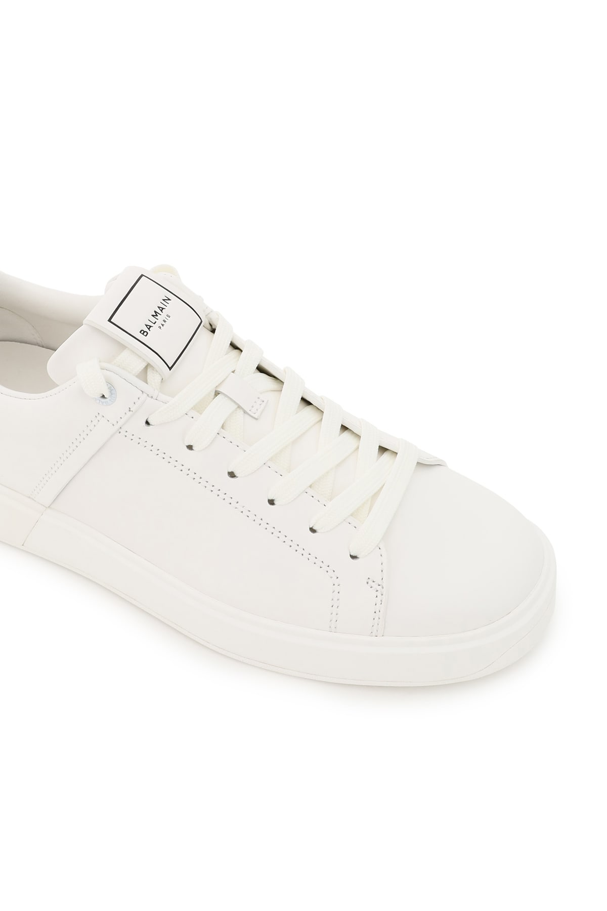 Shop Balmain B-court Sneakers In Blanc (white)