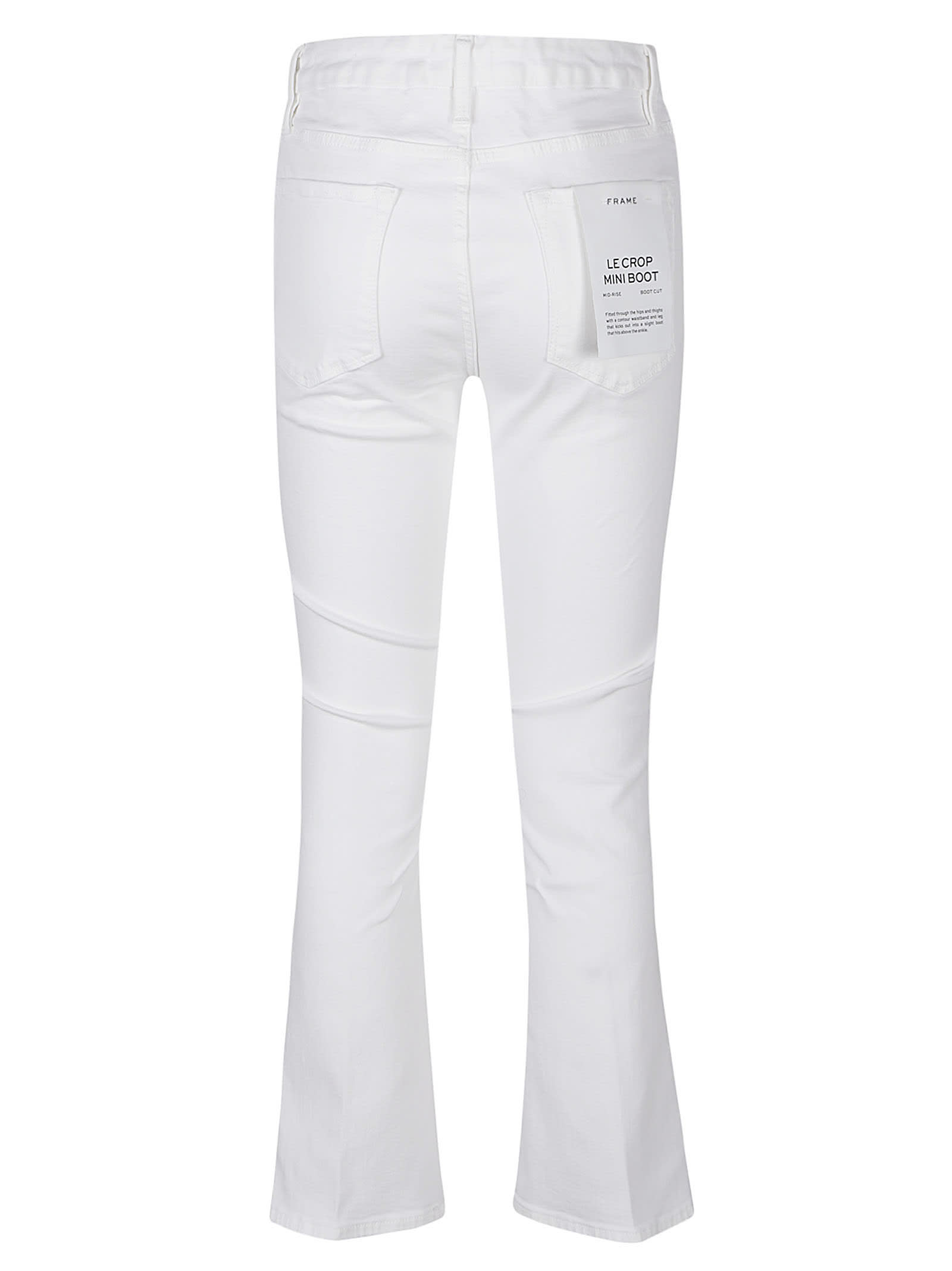 Shop Frame Le Crop Mini Boot Jeans In Blanc