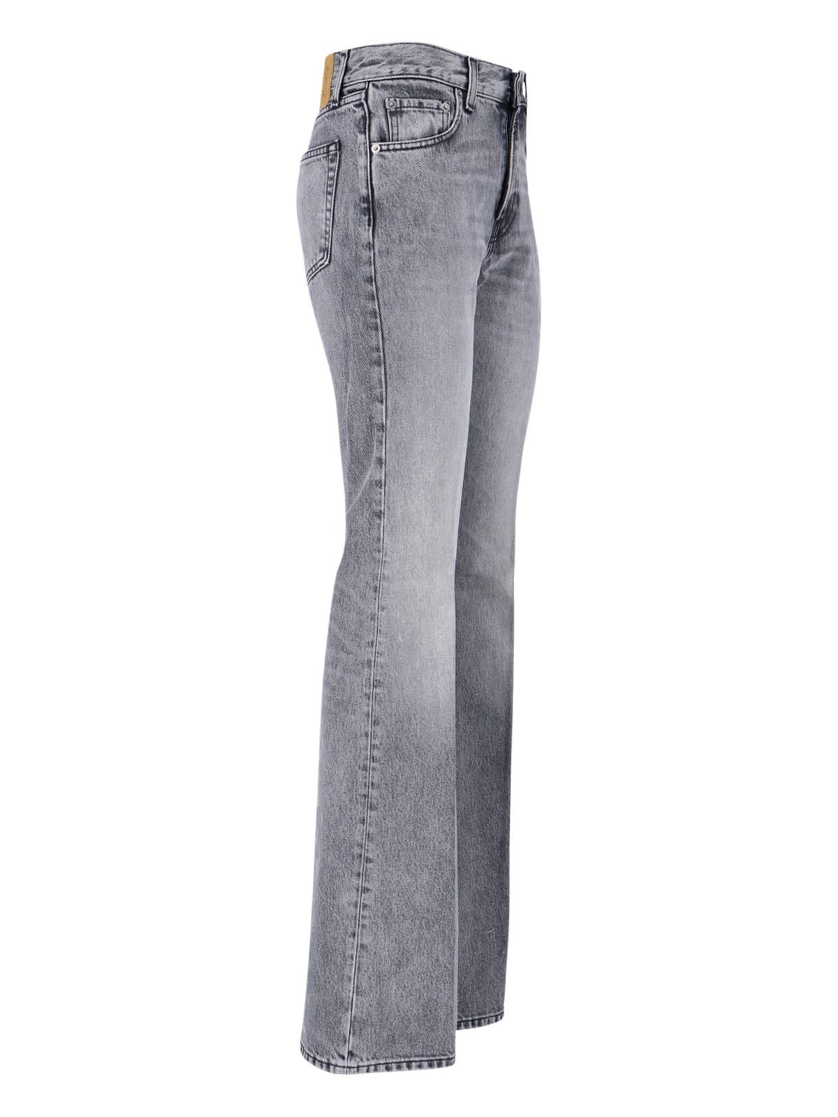 Haikure Straight Leg Trousers With Belt Loops In Gray