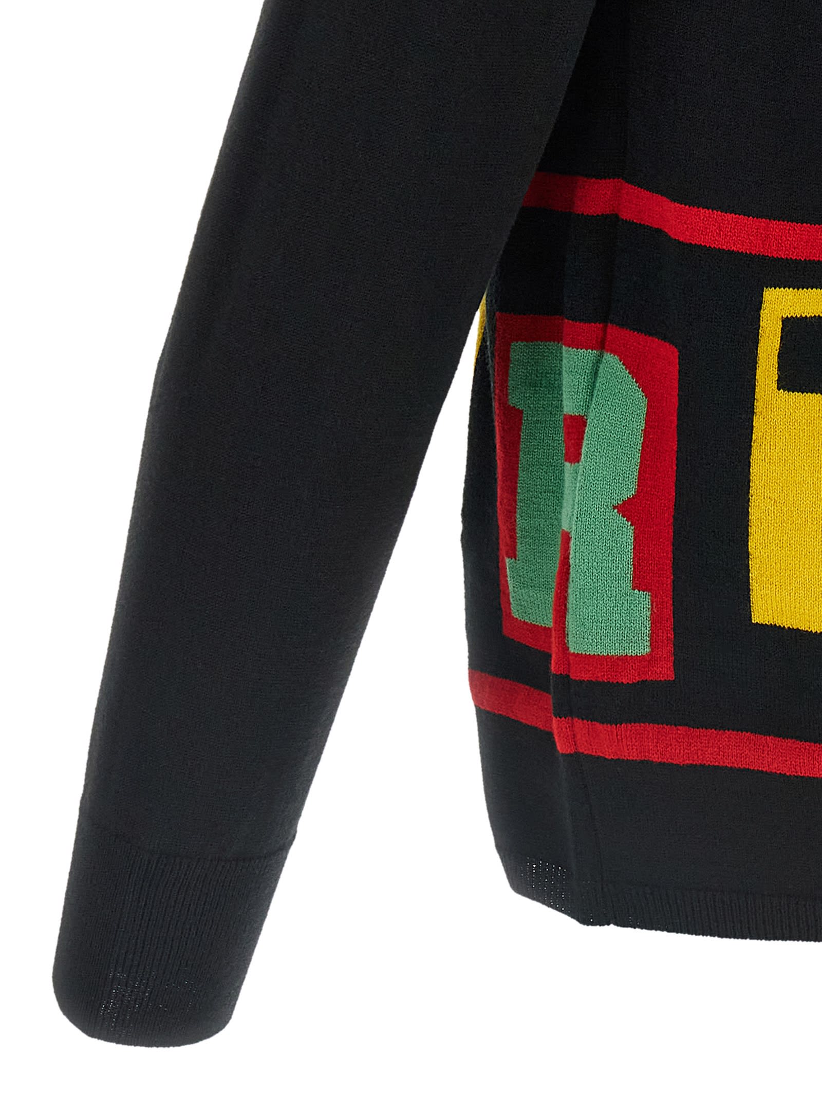 Comme Des Garçons Shirt Intarsia Sweater Sweaters And Cardigans Black In Black