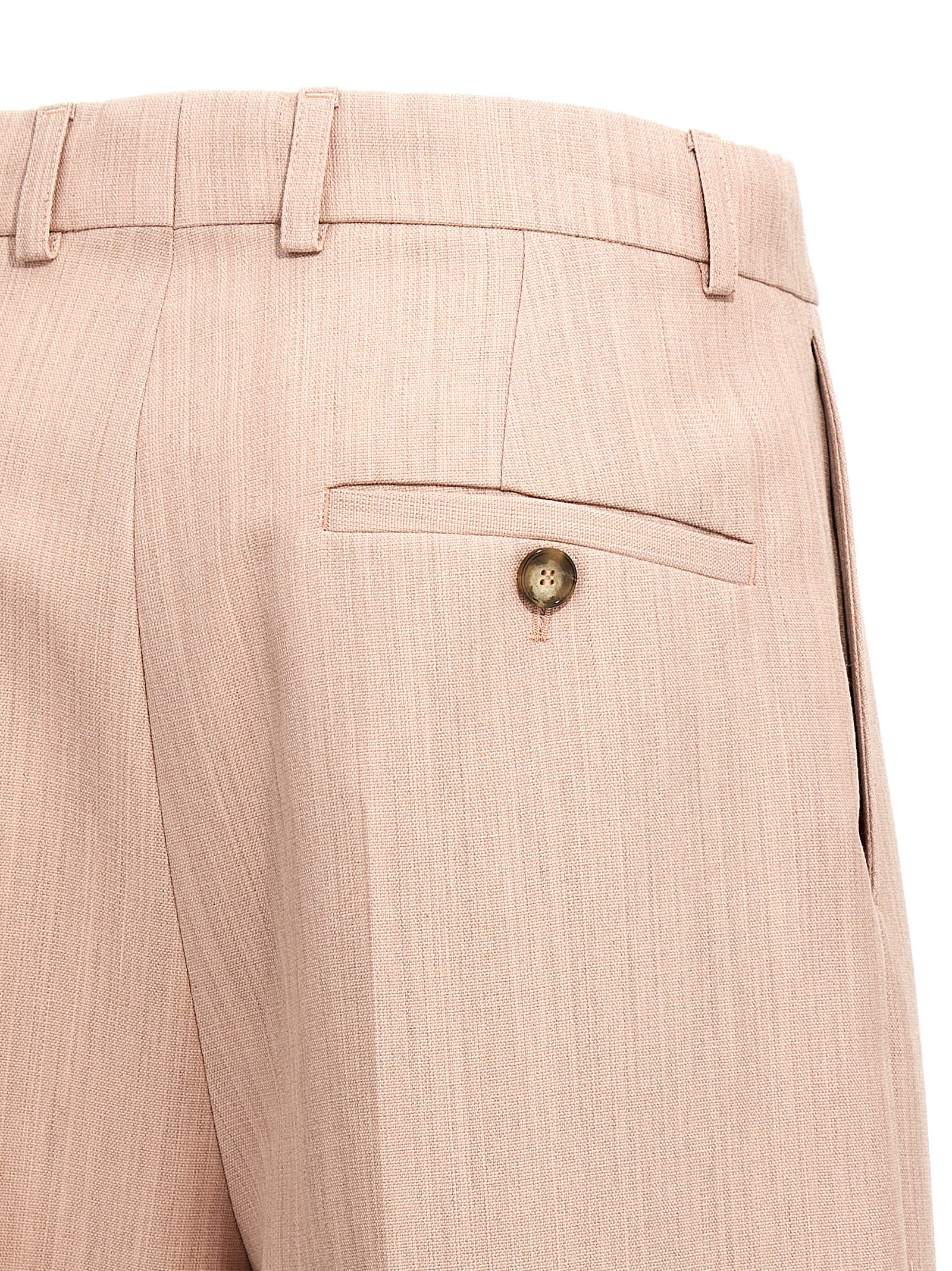 Stella Mccartney Wide Leg High Waist Trousers With Belt Loops In Pink