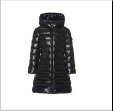 Moncler Black Moka Jacket For Girl With Patch In Black