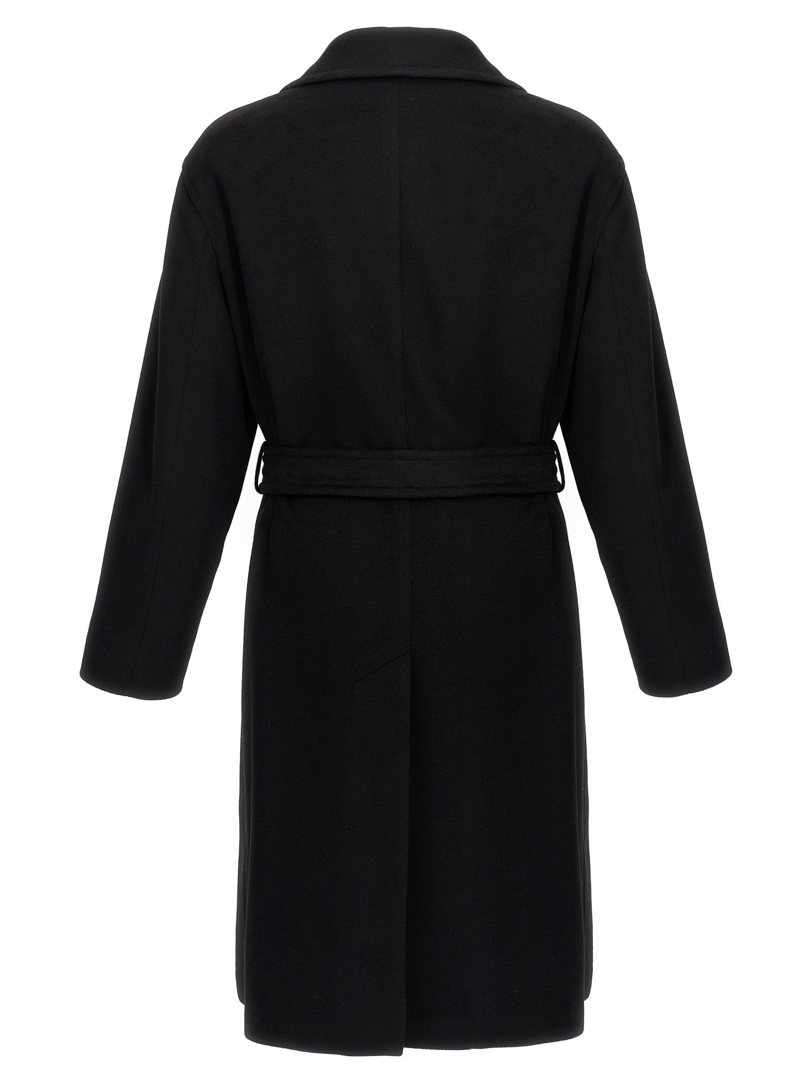 Shop Tagliatore Cashmere Double-breasted Coat In Black