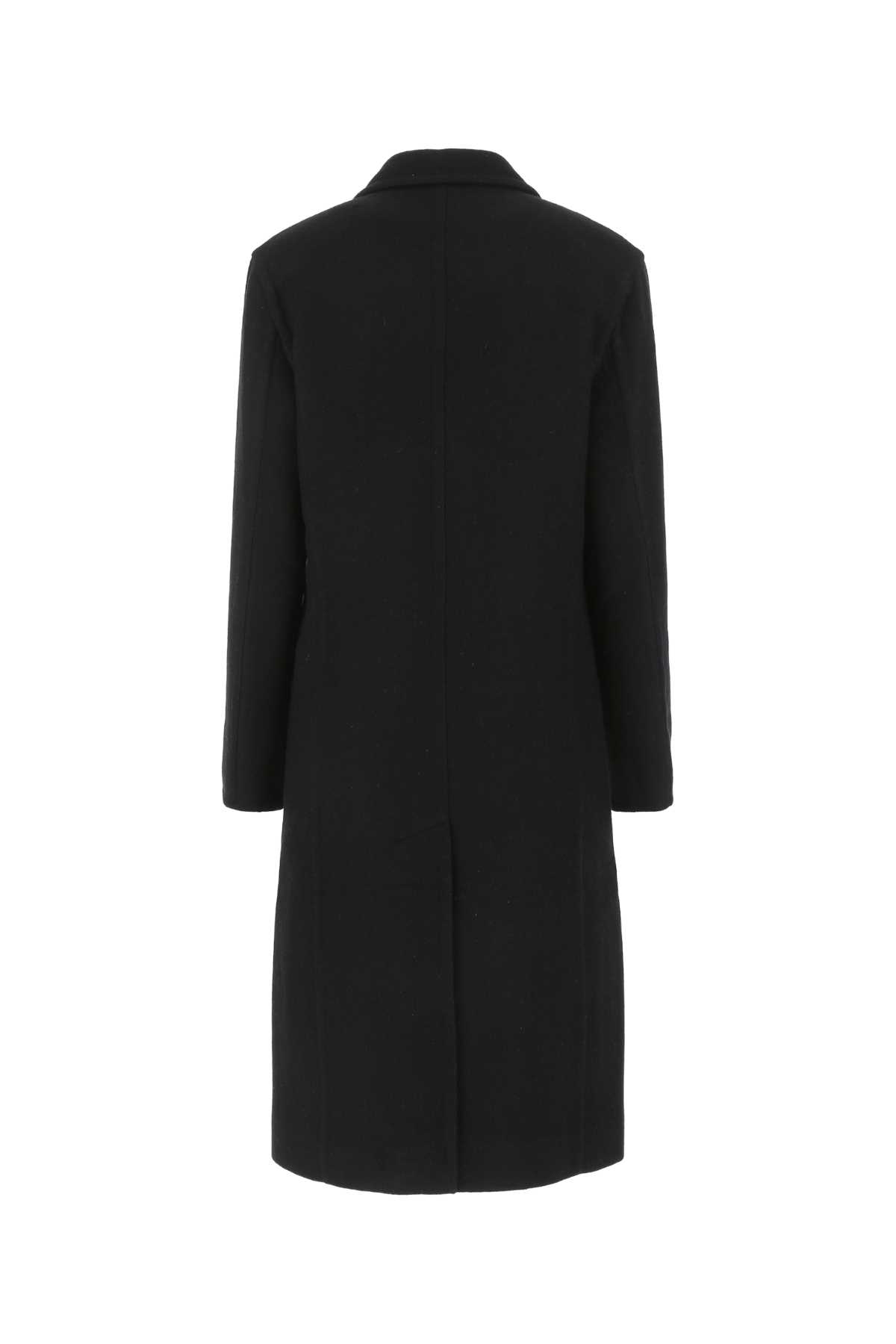 Givenchy Black Wool Blend Coat In 002