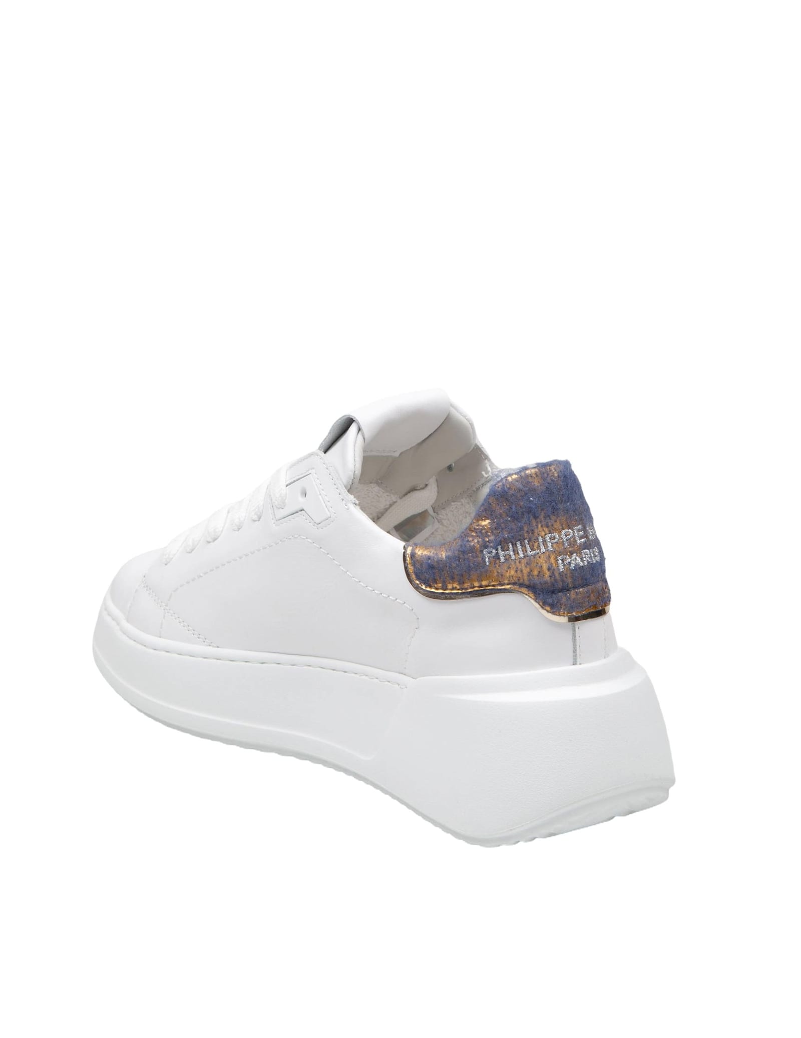 Shop Philippe Model Tres Temple Low In Leather White Color