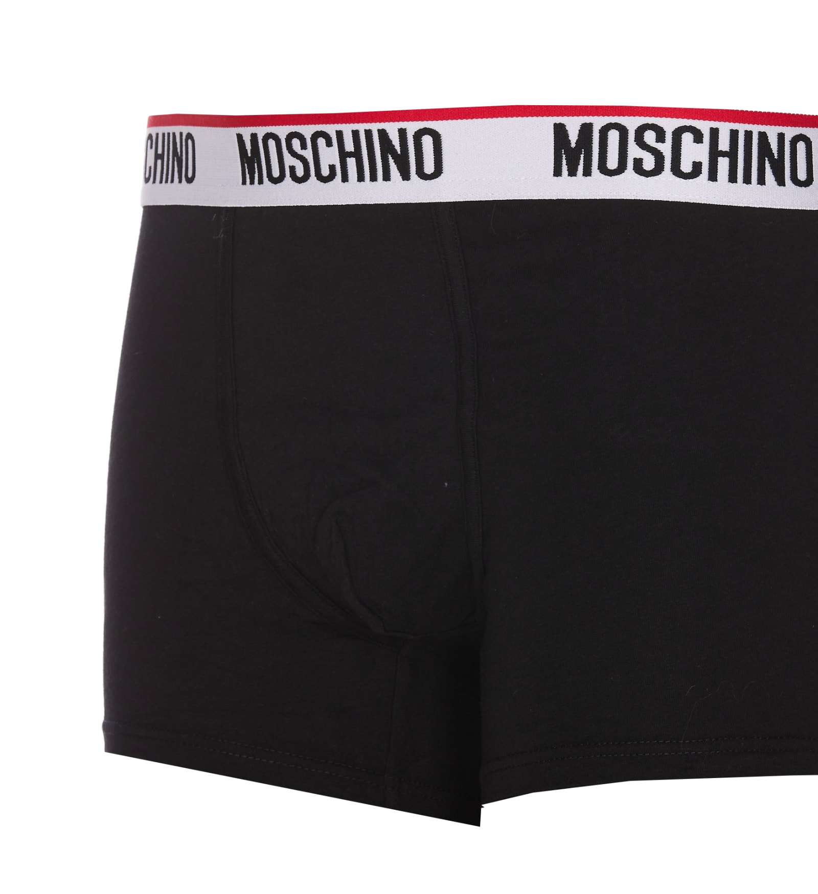 Shop Moschino Band Logo Bipack Boxer In Black