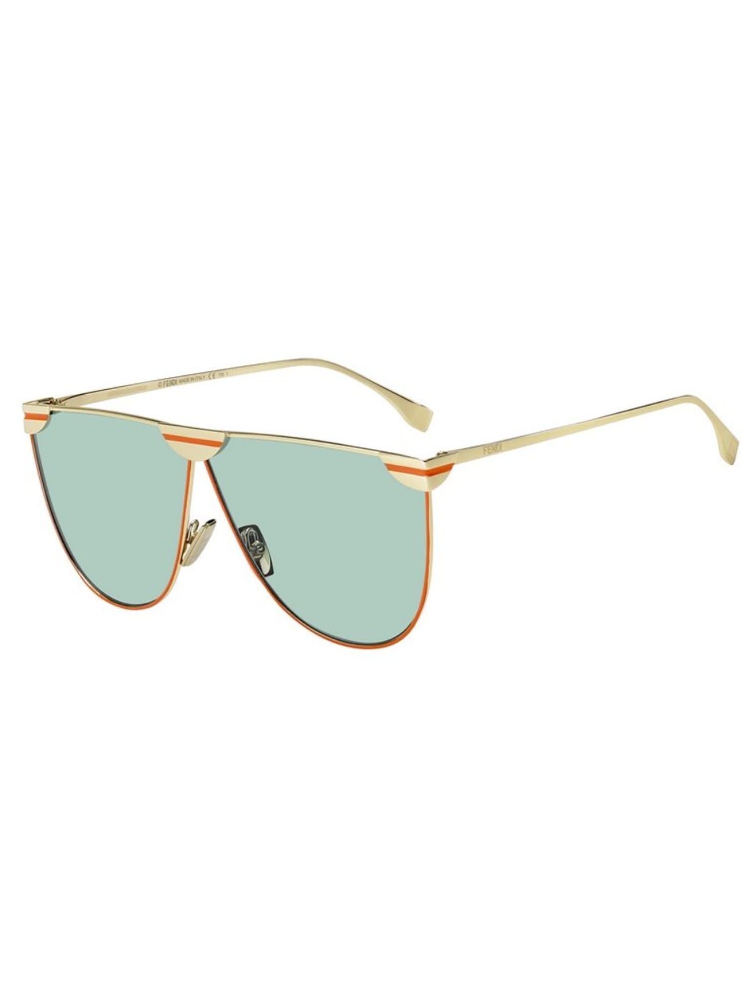 Fendi Ff 0467/s Sunglasses In Pef/qt Gold Green
