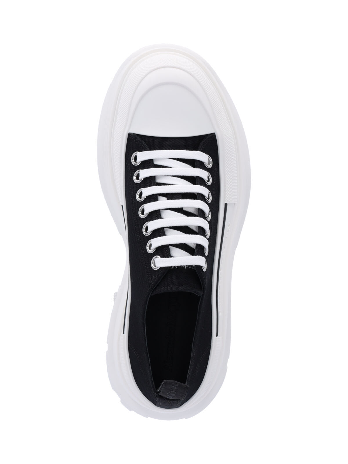 Alexander Mcqueen Tread Slick Low Top Sneakers In Blackwhite