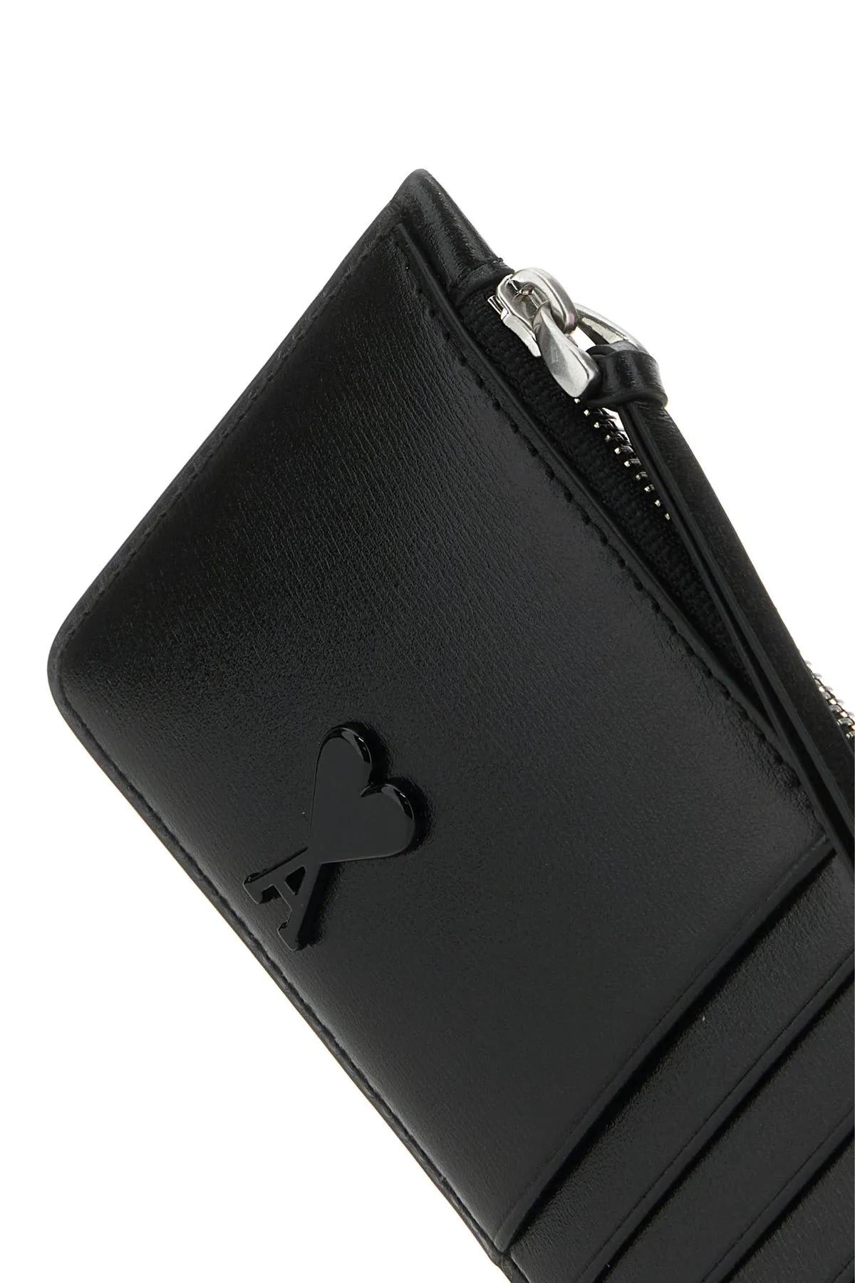 Shop Ami Alexandre Mattiussi Black Leather Card Holder