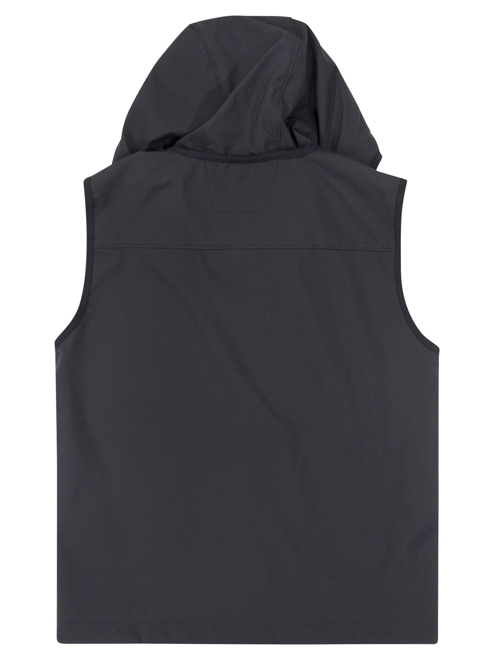 Shop C.p. Company Undersixteen Goggle Hooded Vest In Eclisse
