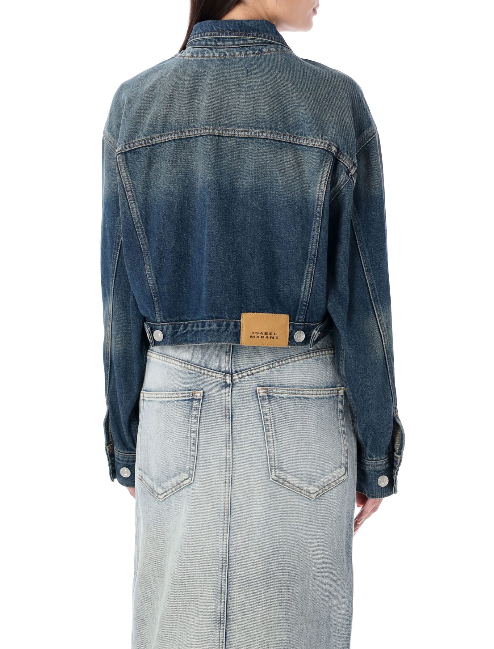 Isabel Marant Tadia Denim Jacket In Faded Blue