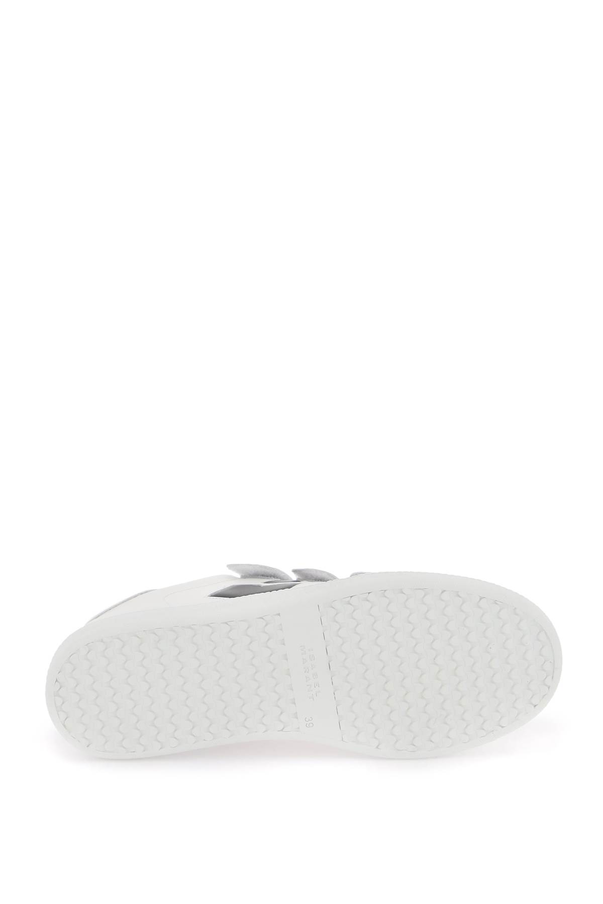 Isabel Marant Étoile Isabel Marant Etoile White Leather Logo Classic Sn Sneakers In White Black (white)