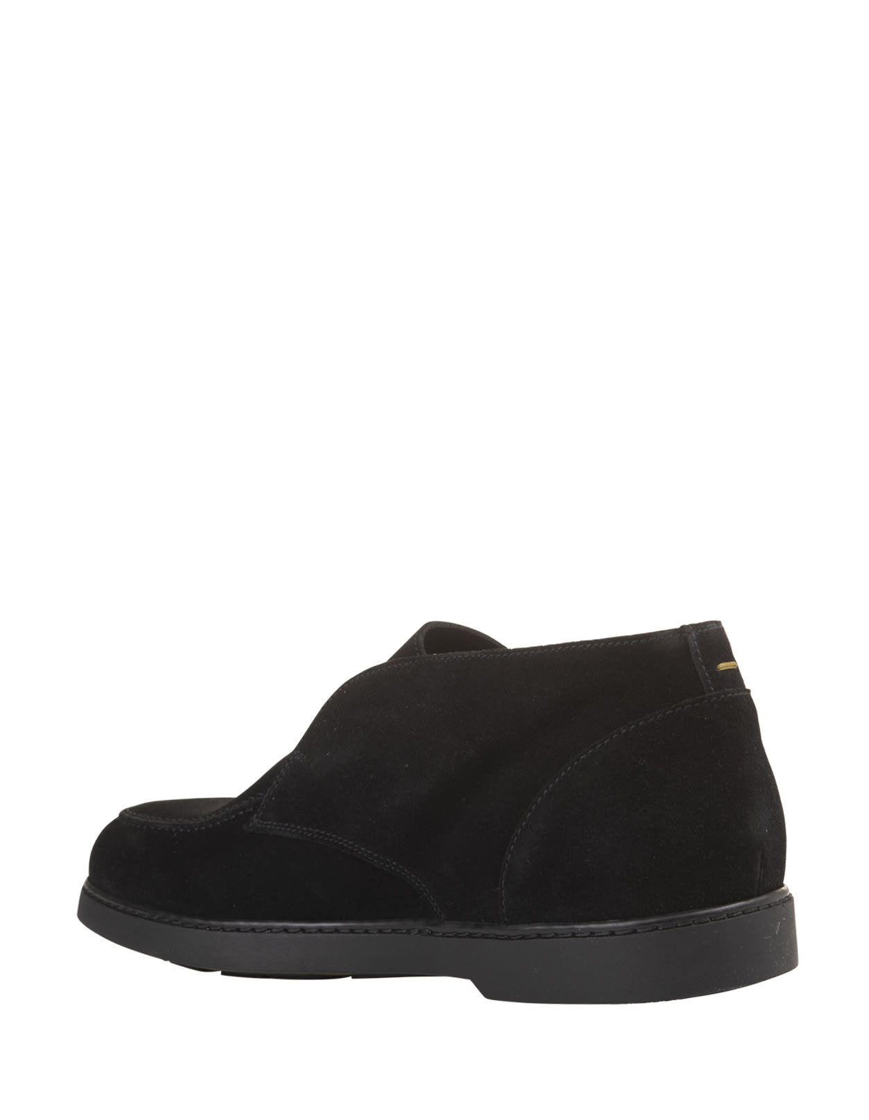 DOUCAL'S BLACK SUEDE SLIP-ON ANKLE BOOTS 