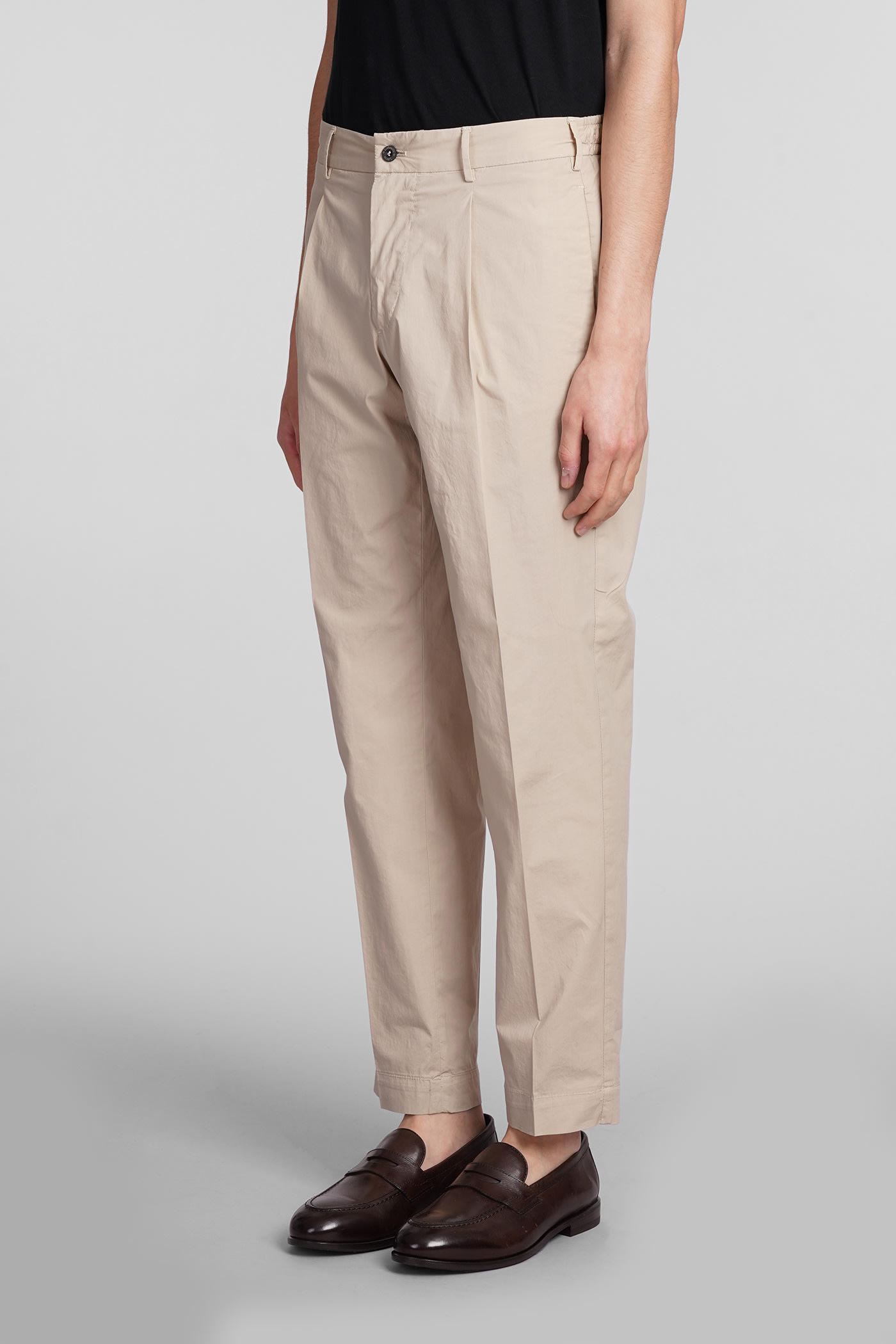 Shop Santaniello Pants In Beige Cotton