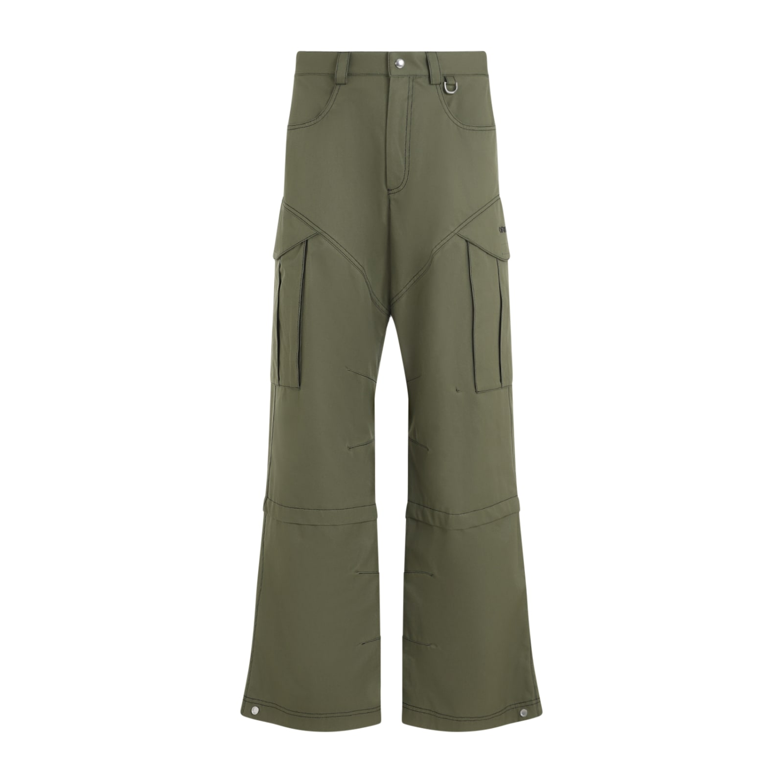 Shop Off-white Straight Cargo Pant In Army Green