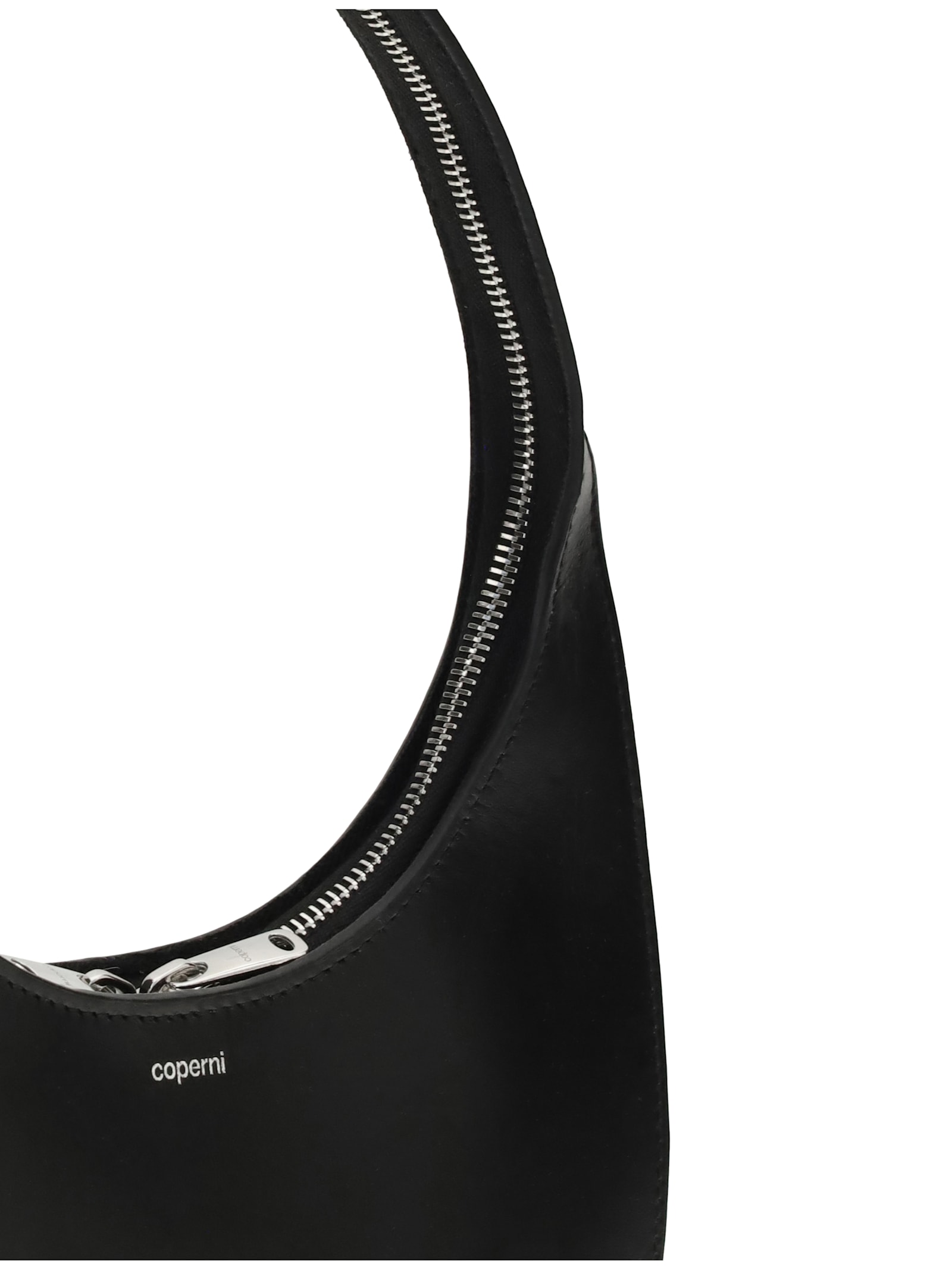 Coperni Soft Swipe Zip Shoulder Bag In Black