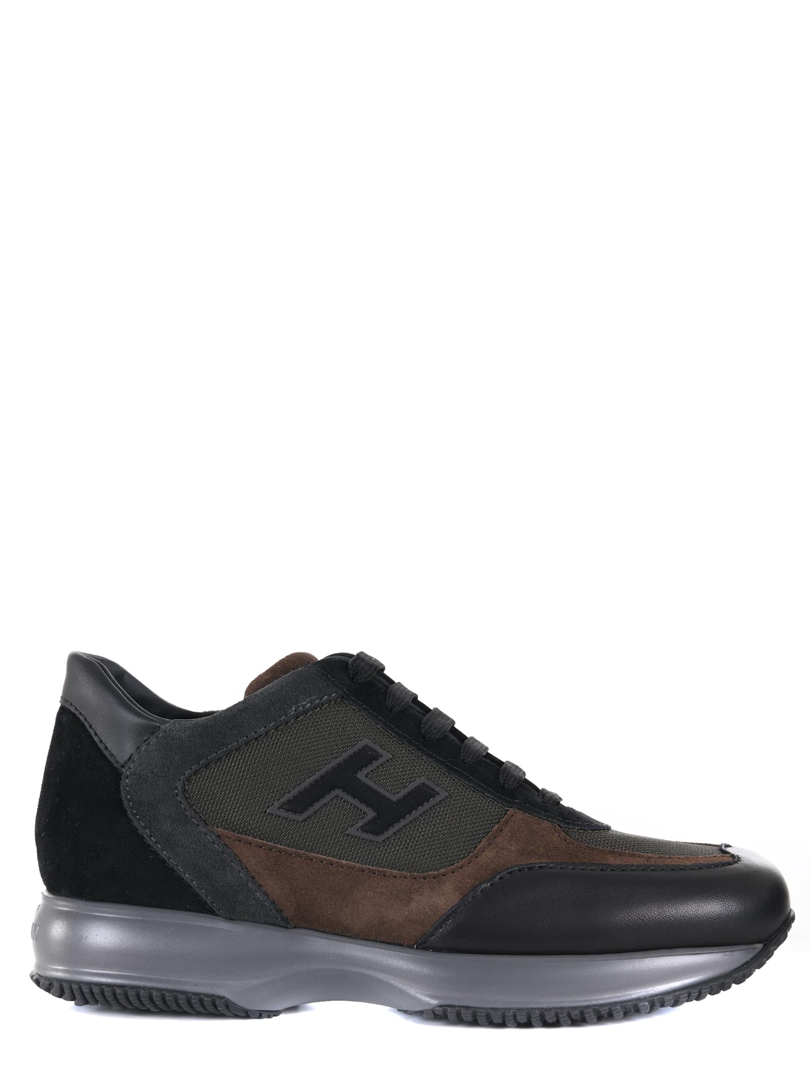 Shop Hogan Sneakers In Nero/marrone