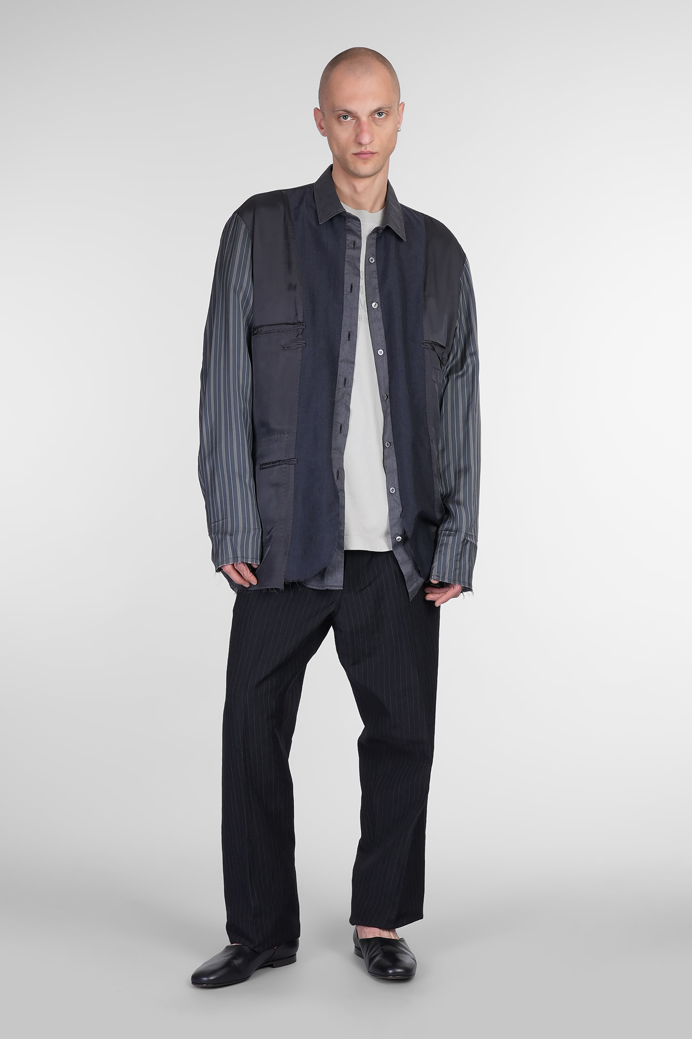 Maison Margiela Patchwork Reversible Jacket Casual Jackets And Parka Gray
