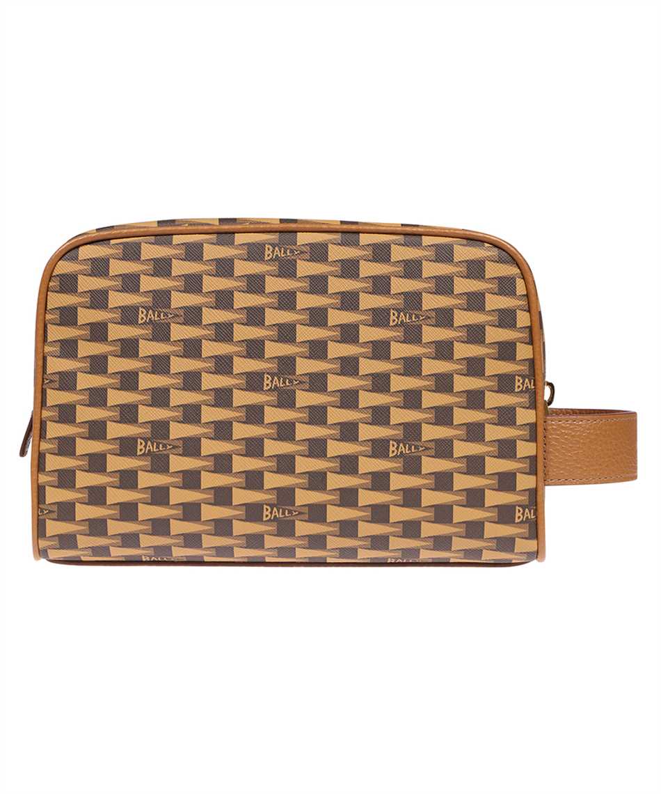 Shop Bally Wash Bag In Brown