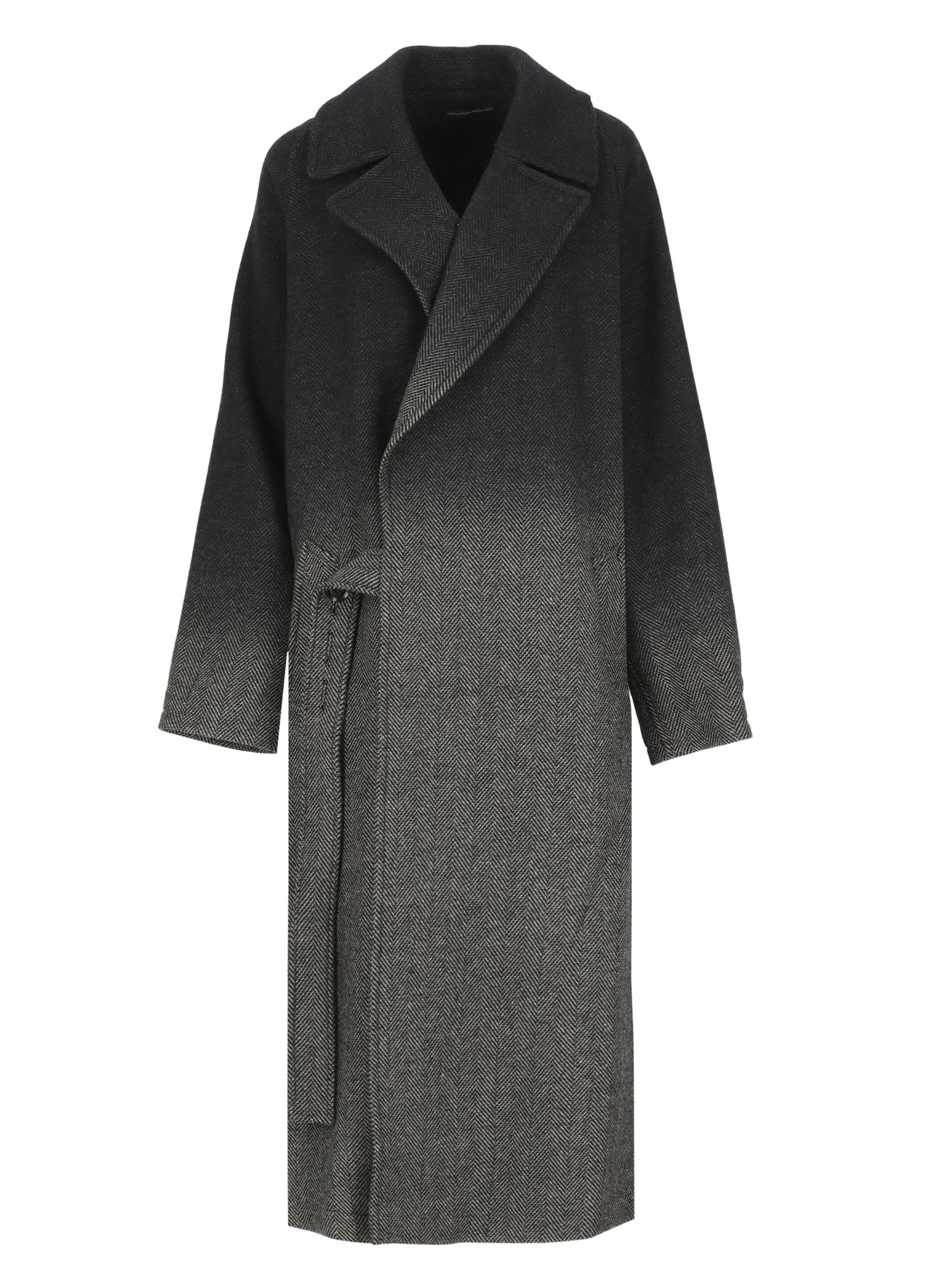 Shop Y's Wool Coat In Black