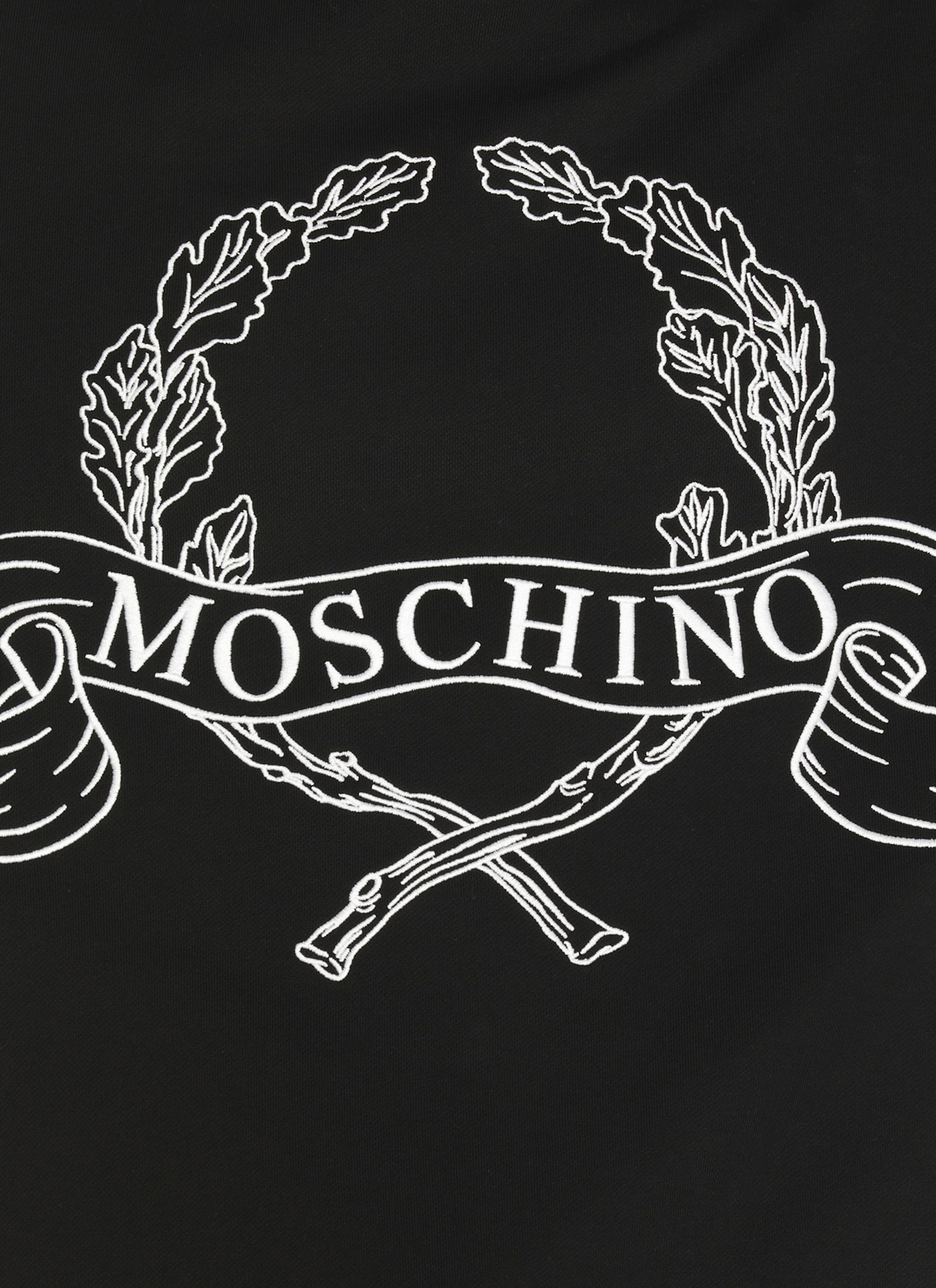 Moschino Sweatshirt With Laurel Crown Logo Embroidery In Black