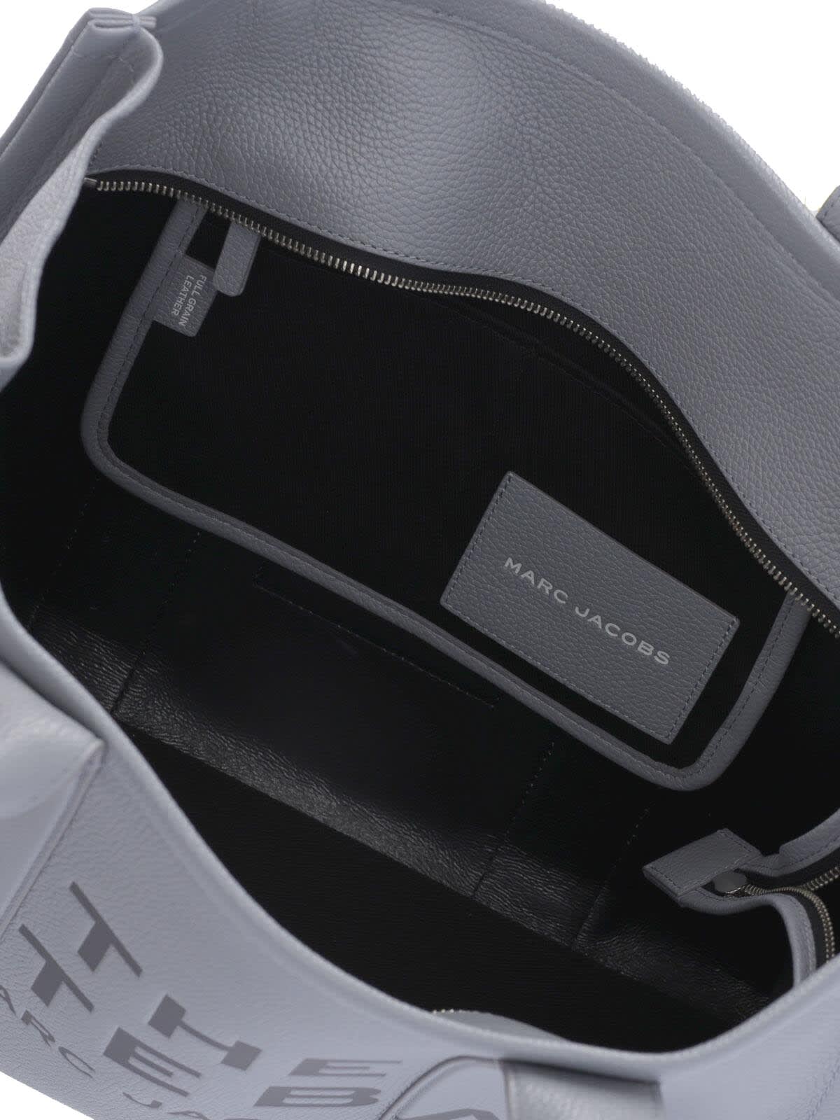 Marc Jacobs The Leather Large Tote Bag In Gray