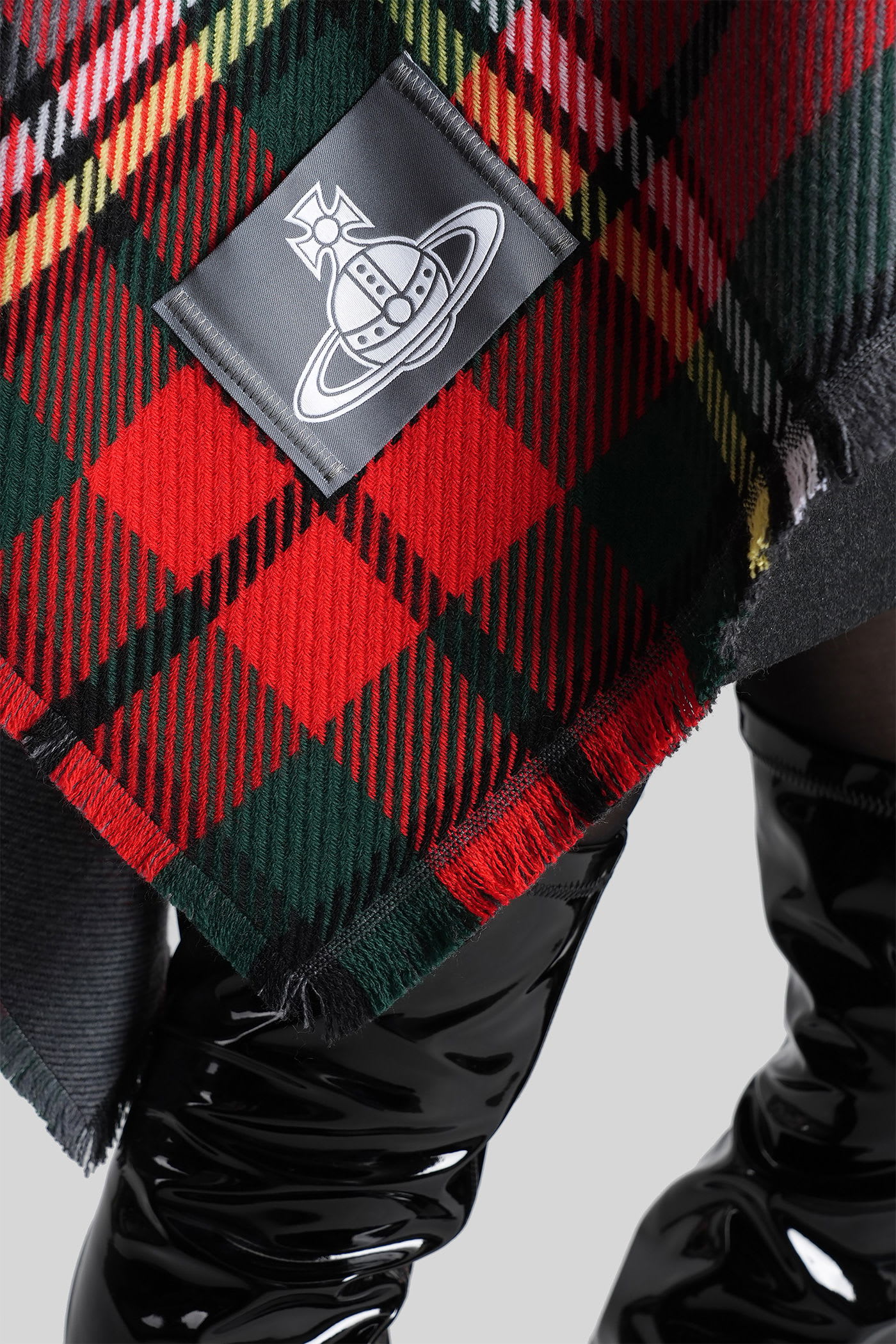 Vivienne Westwood Reversible Tartan Wool Poncho In Multi