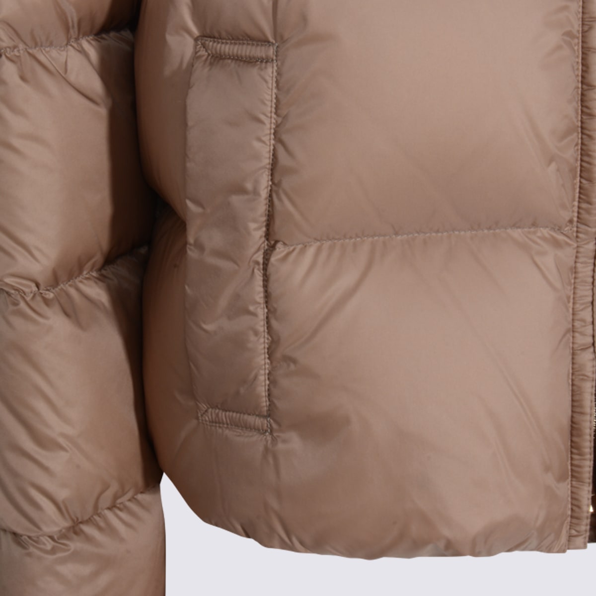 Max Mara The Cube Beige Trebi Down Jacket In Brown