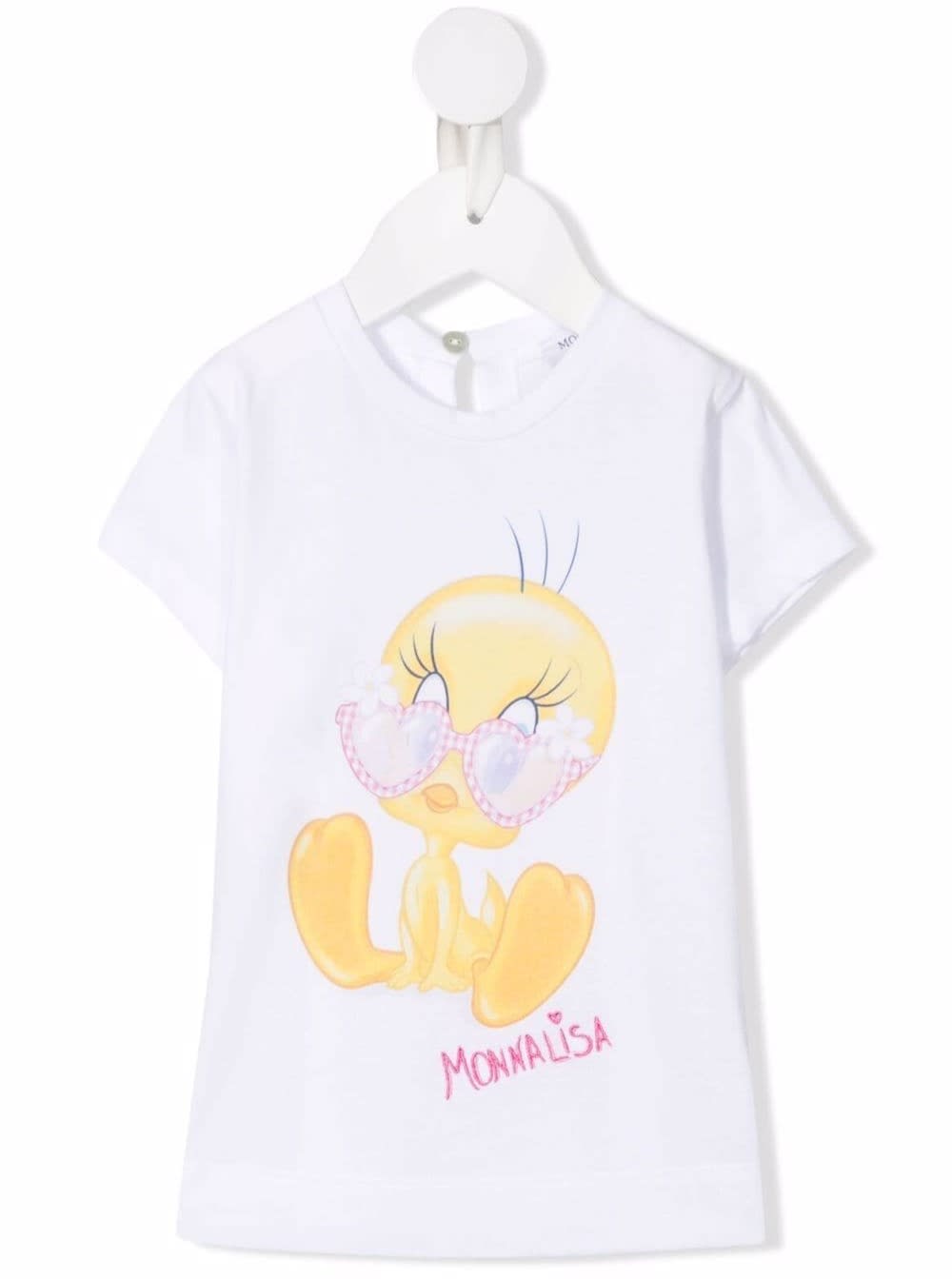 Monnalisa Baby Girl Cotton White T-shirt With Titti Print