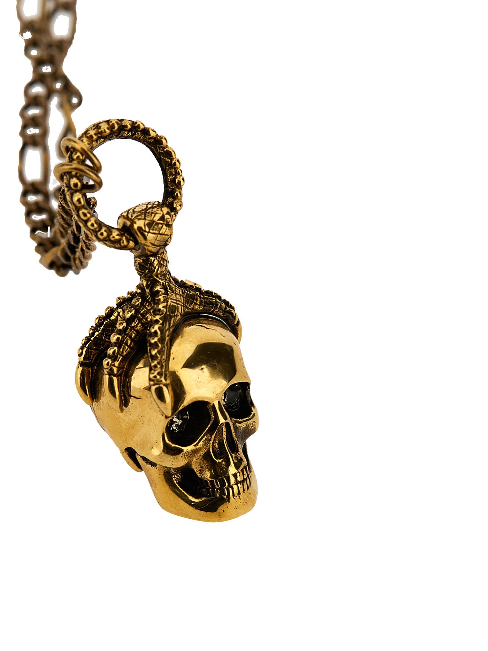 Shop Alexander Mcqueen Victorian Skull Necklace In Multicolor
