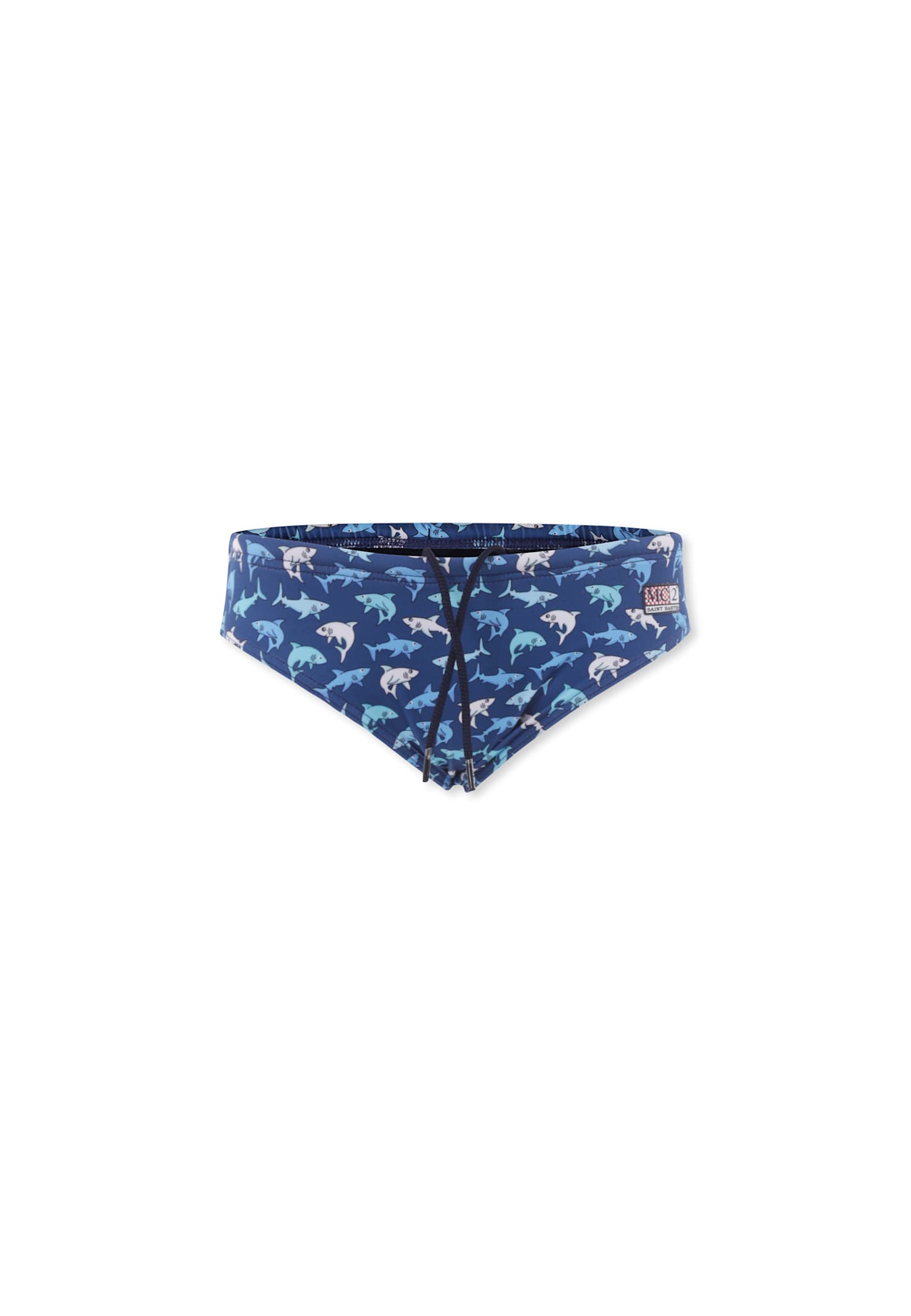Mc2 Saint Barth Blue Swim Shorts For Boy With Shark