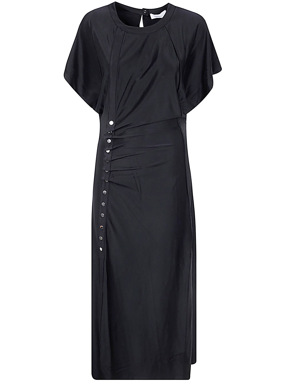 Shop Rabanne Viscose Jersey Robe In Black