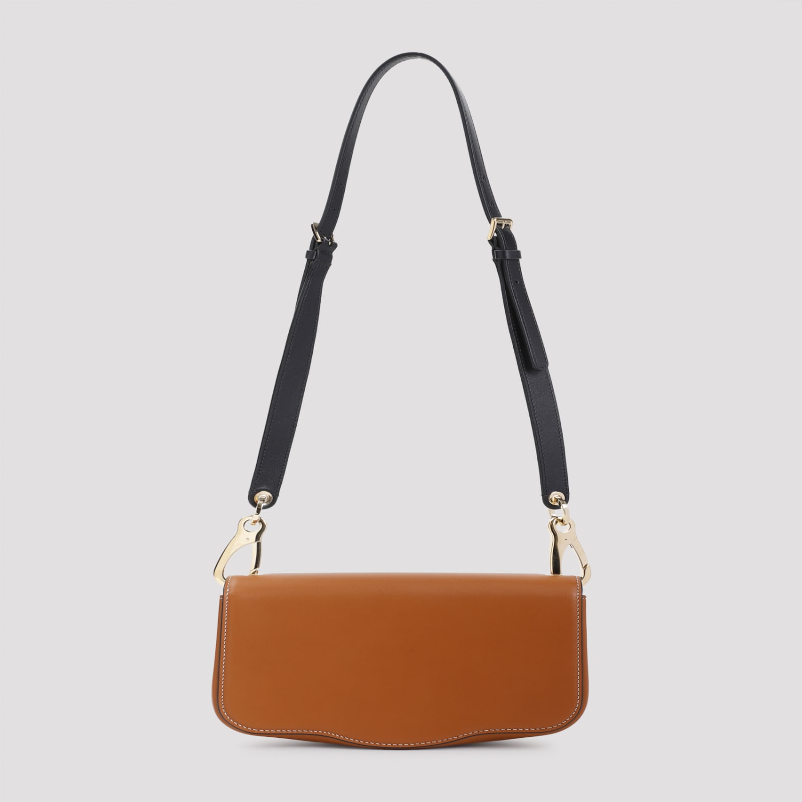 Shop Valentino Logo 1 Small Shoulder Bag In Naturale Tan Nero