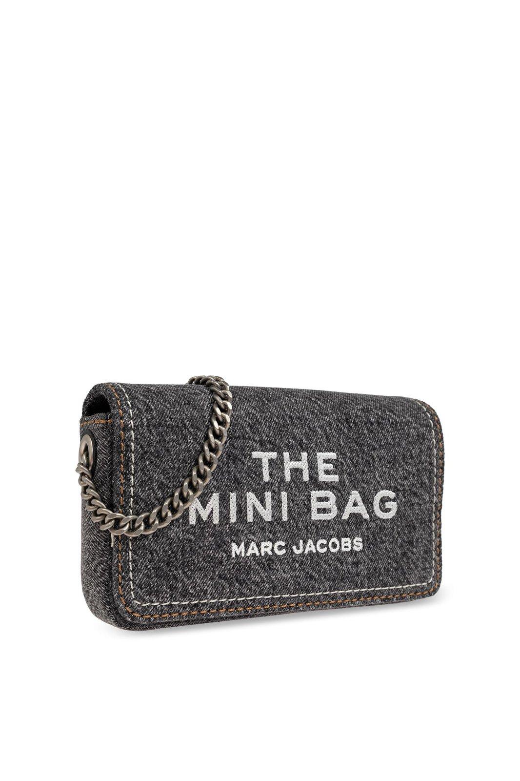 Shop Marc Jacobs The Denim Chain Mini Shoulder Bag In Black Wash