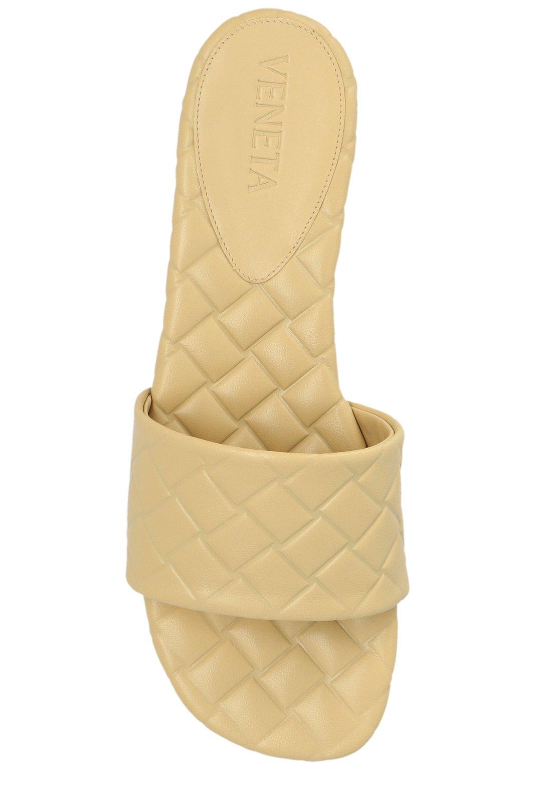 Shop Bottega Veneta Quilted Slip-on Sandals In Beige