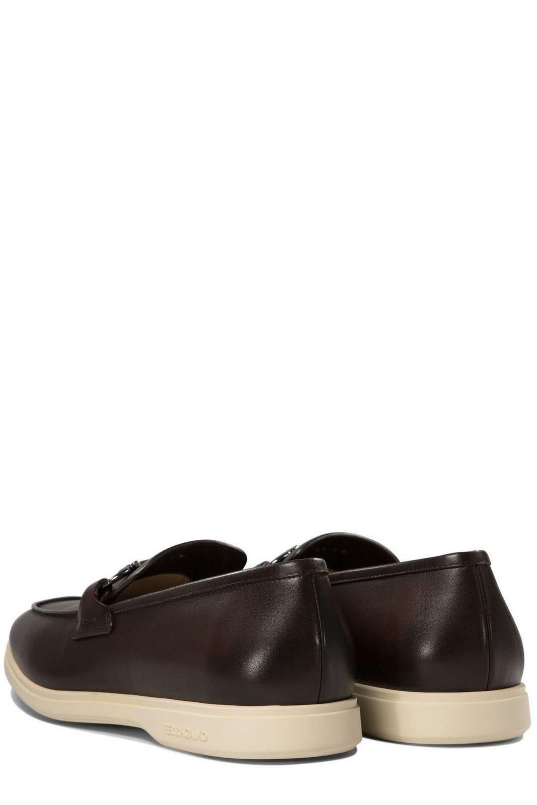 Shop Ferragamo Gancini Slip-on Loafers