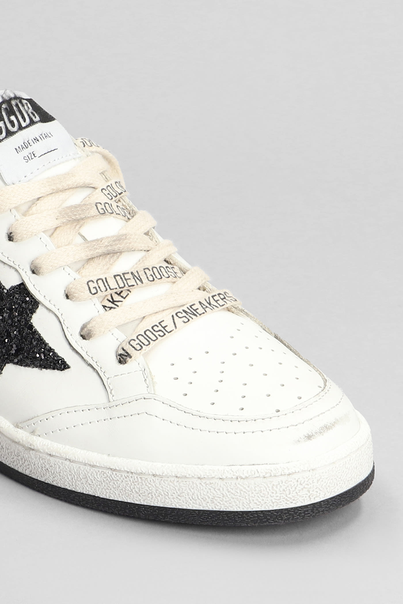 Shop Golden Goose Ball Star Sneakers In White Leather