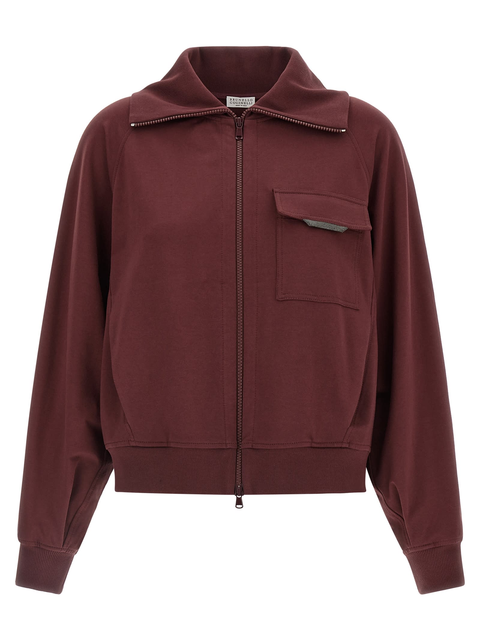 shiny Flap Detail Sweatshirt