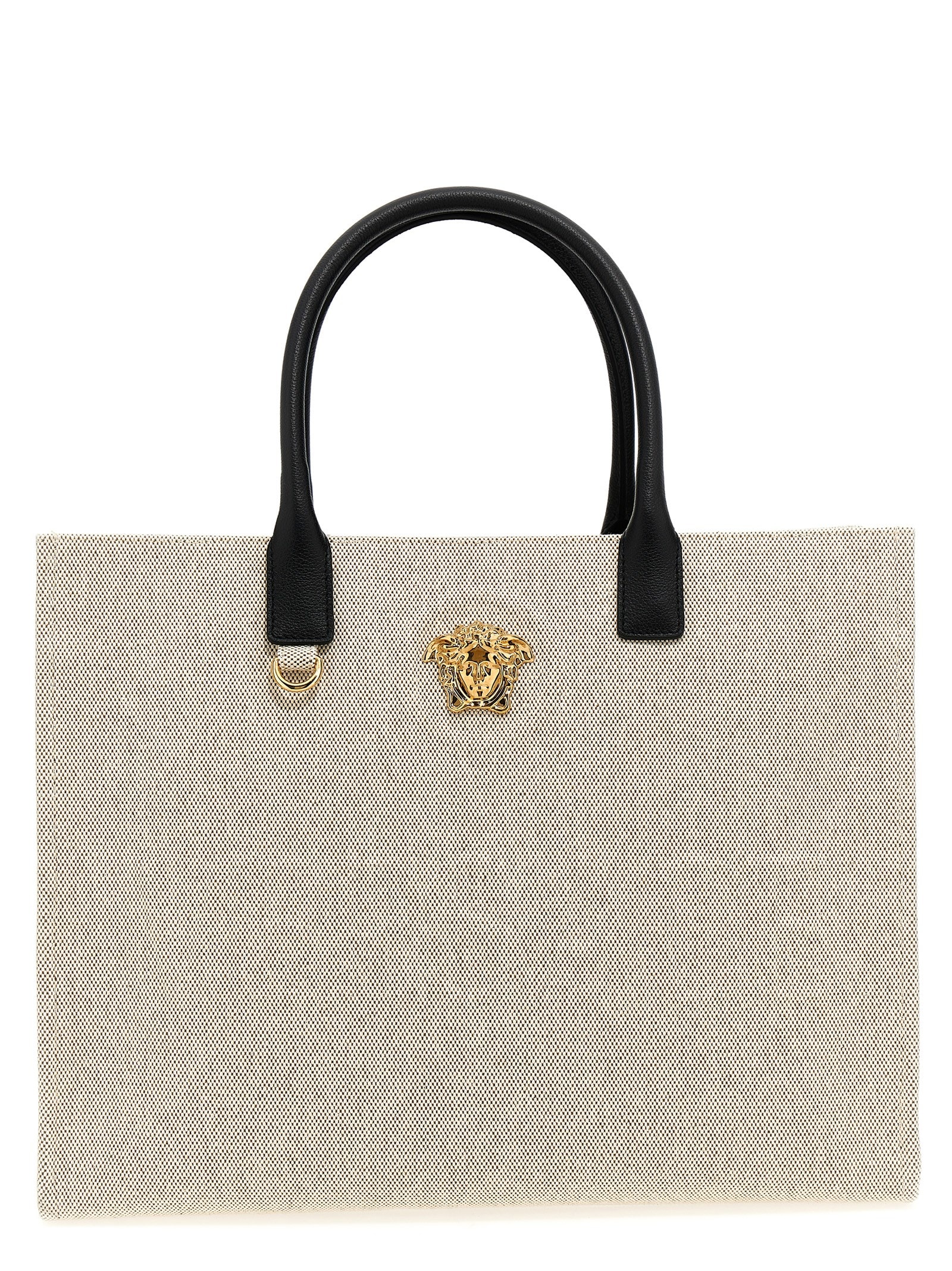 Shop Versace Shopping La Medusa In White/black