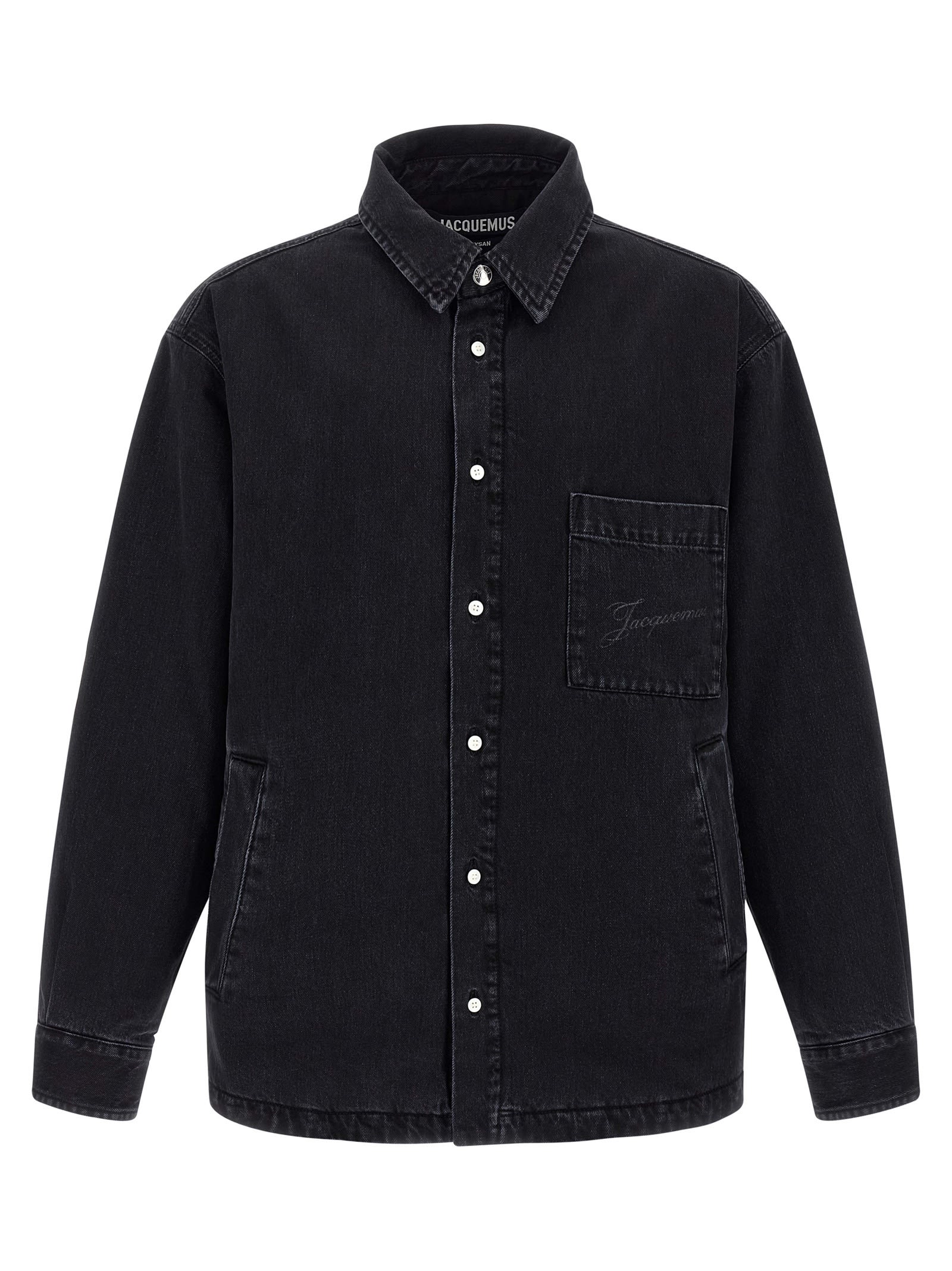 Jacquemus La Chemise Boulanger Quilted Denim Jacket In Black