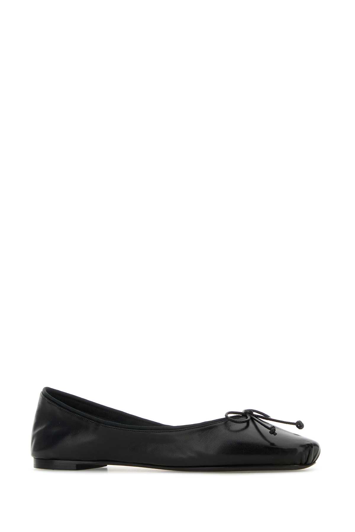 Khaite Black Nappa Leather Charlotte Ballerinas In Black