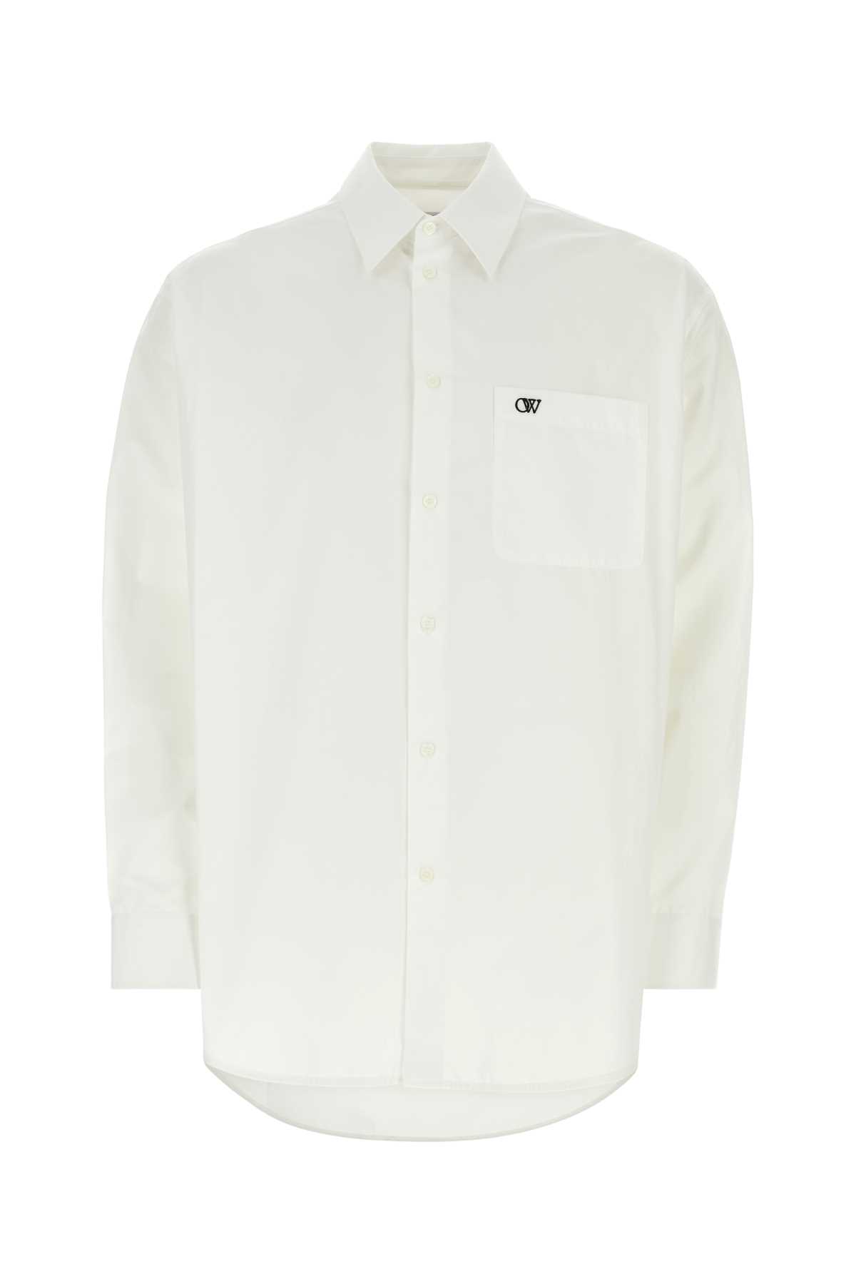 Shop Off-white White Poplin Oversize Shirt In 0110