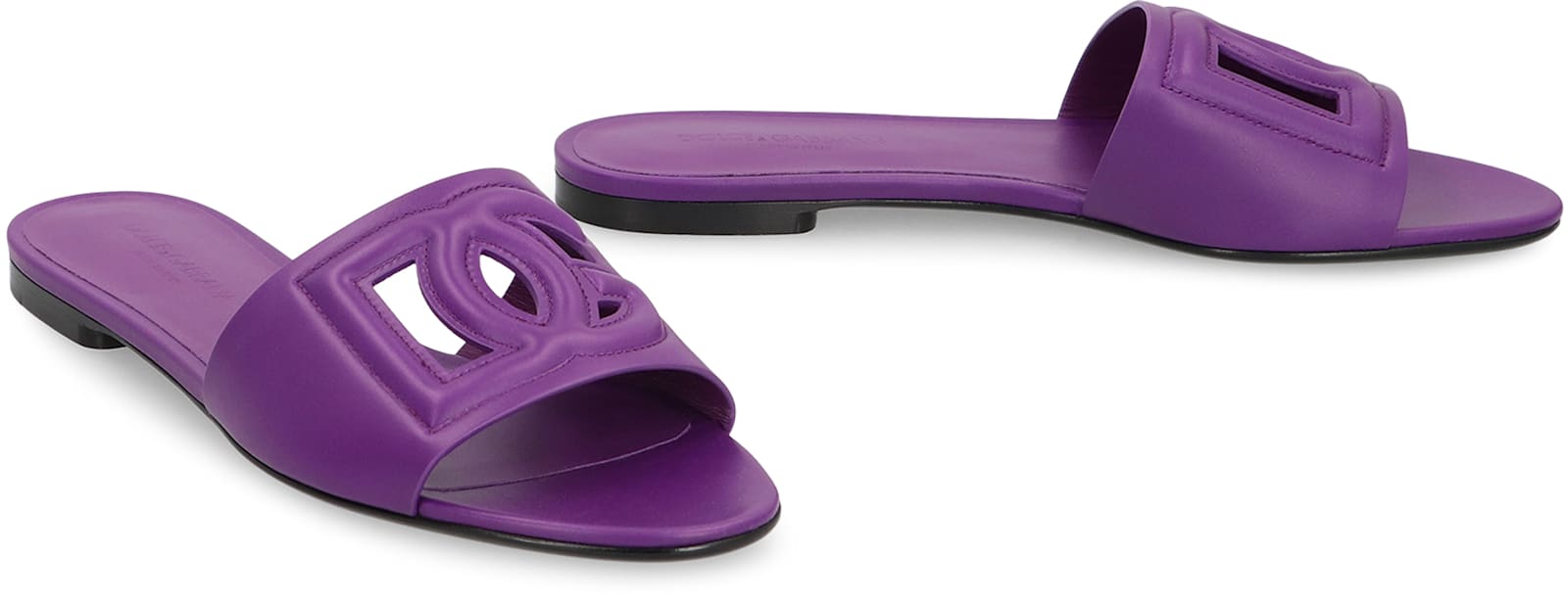 Dolce & Gabbana Dolce&gabbana Bianca Interlock Slide Sandal In Purple