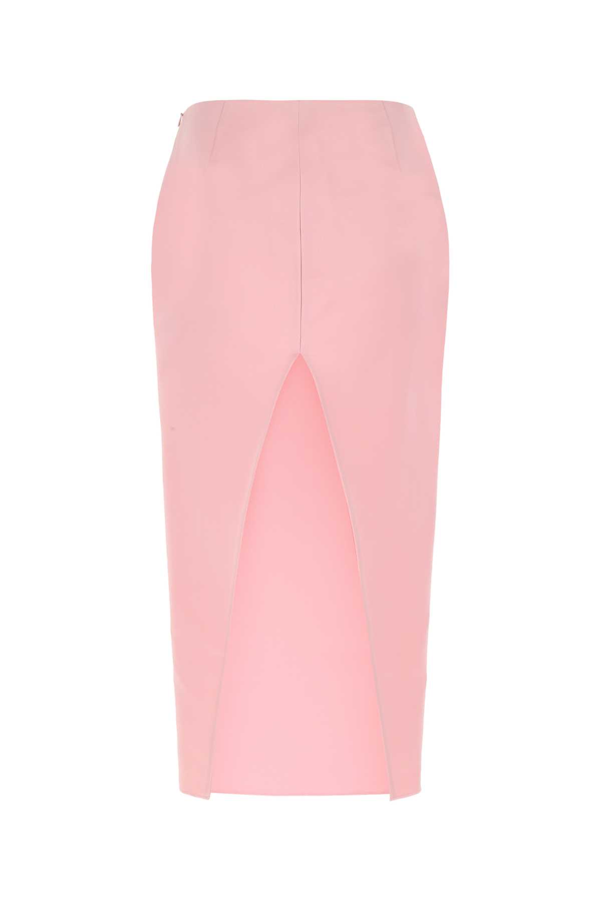 Shop Prada Pink Satin Skirt In F0442