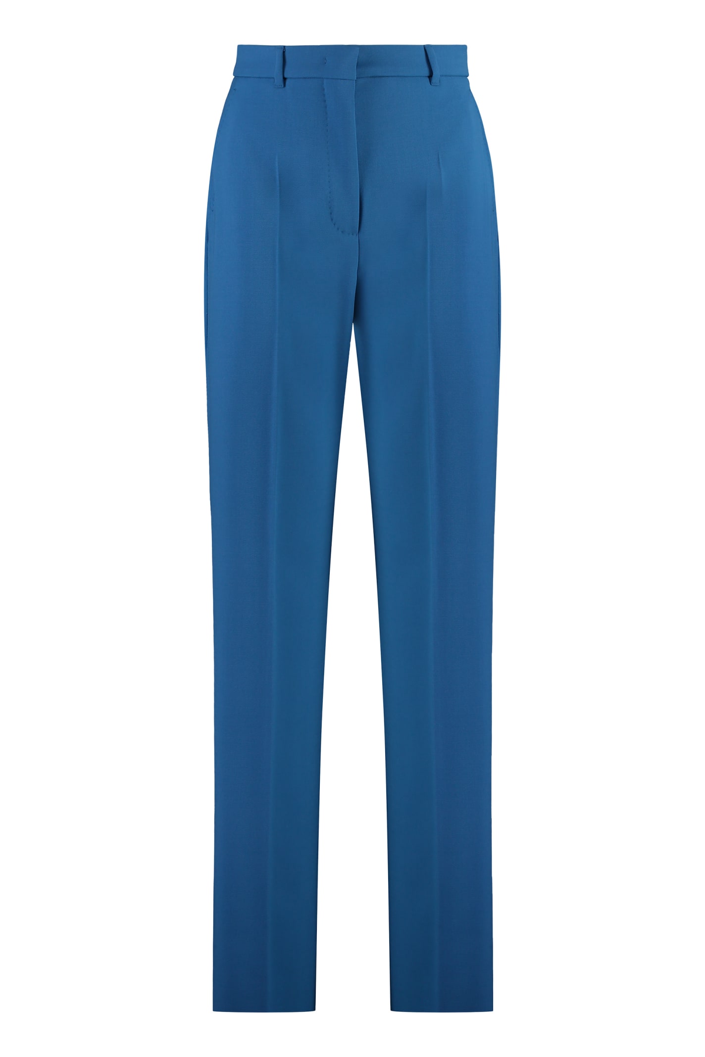 Shop Max Mara Agami Crêpe Trousers In Blue