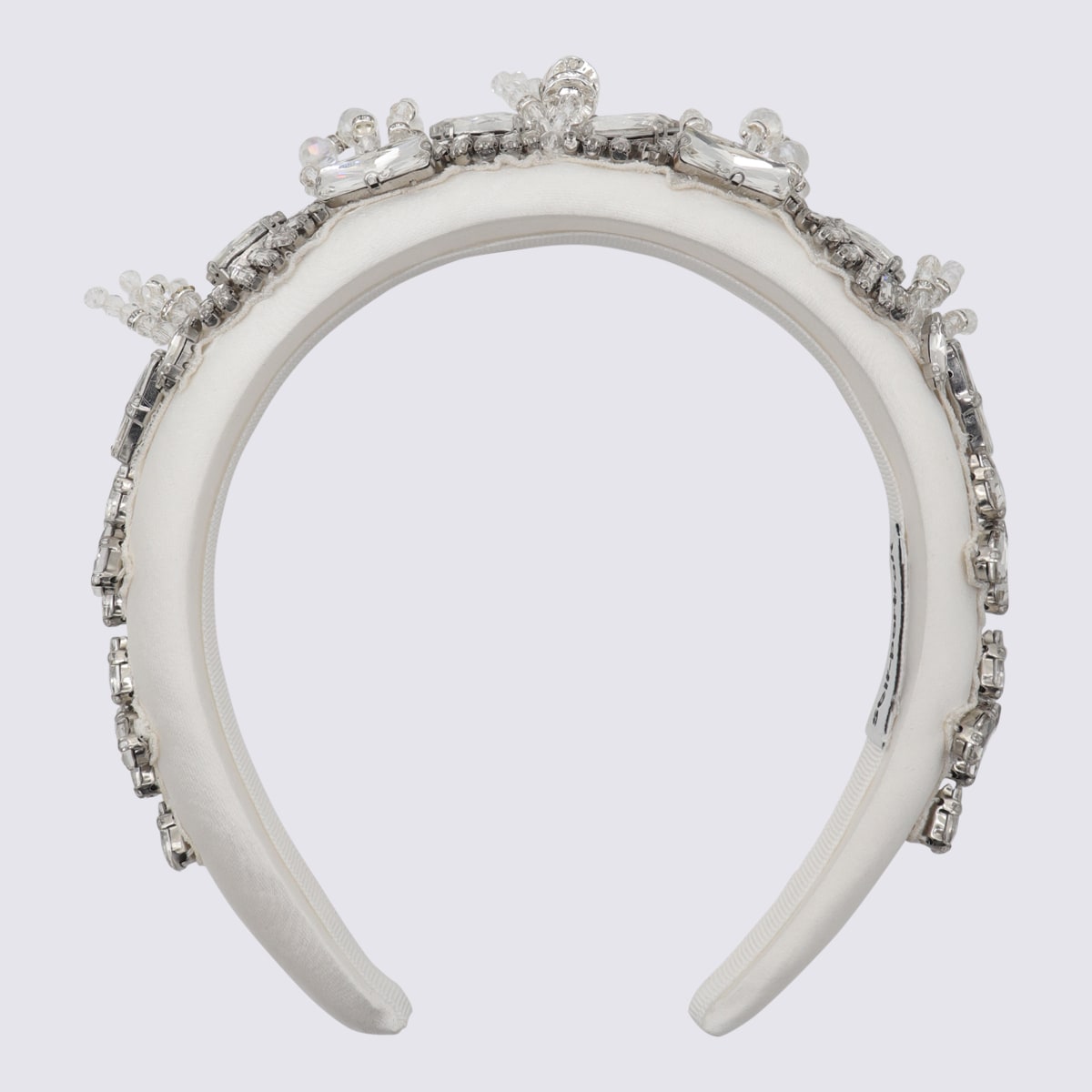 Self-portrait Cream Cotton And Metal Hair Accessories In White