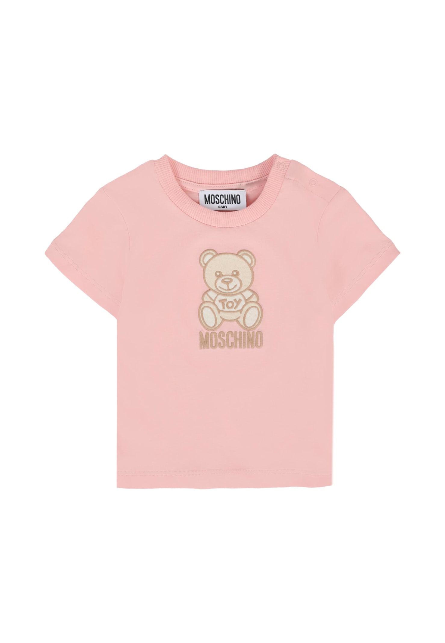 Moschino Pink T-shirt For Baby Girl With Teddy Bear In Pink