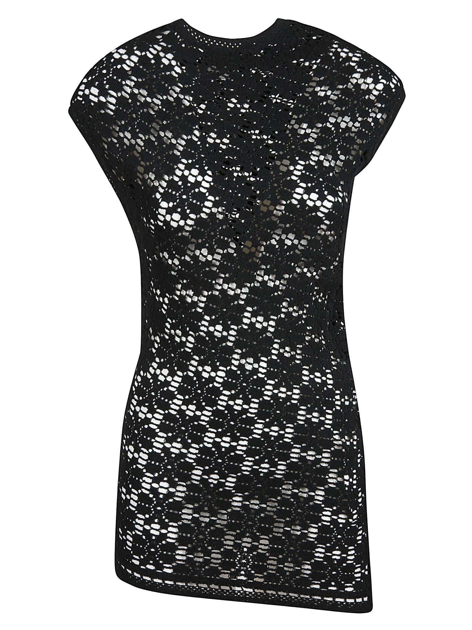 Jil Sander Perforated Asymmetric Slim Short Dress