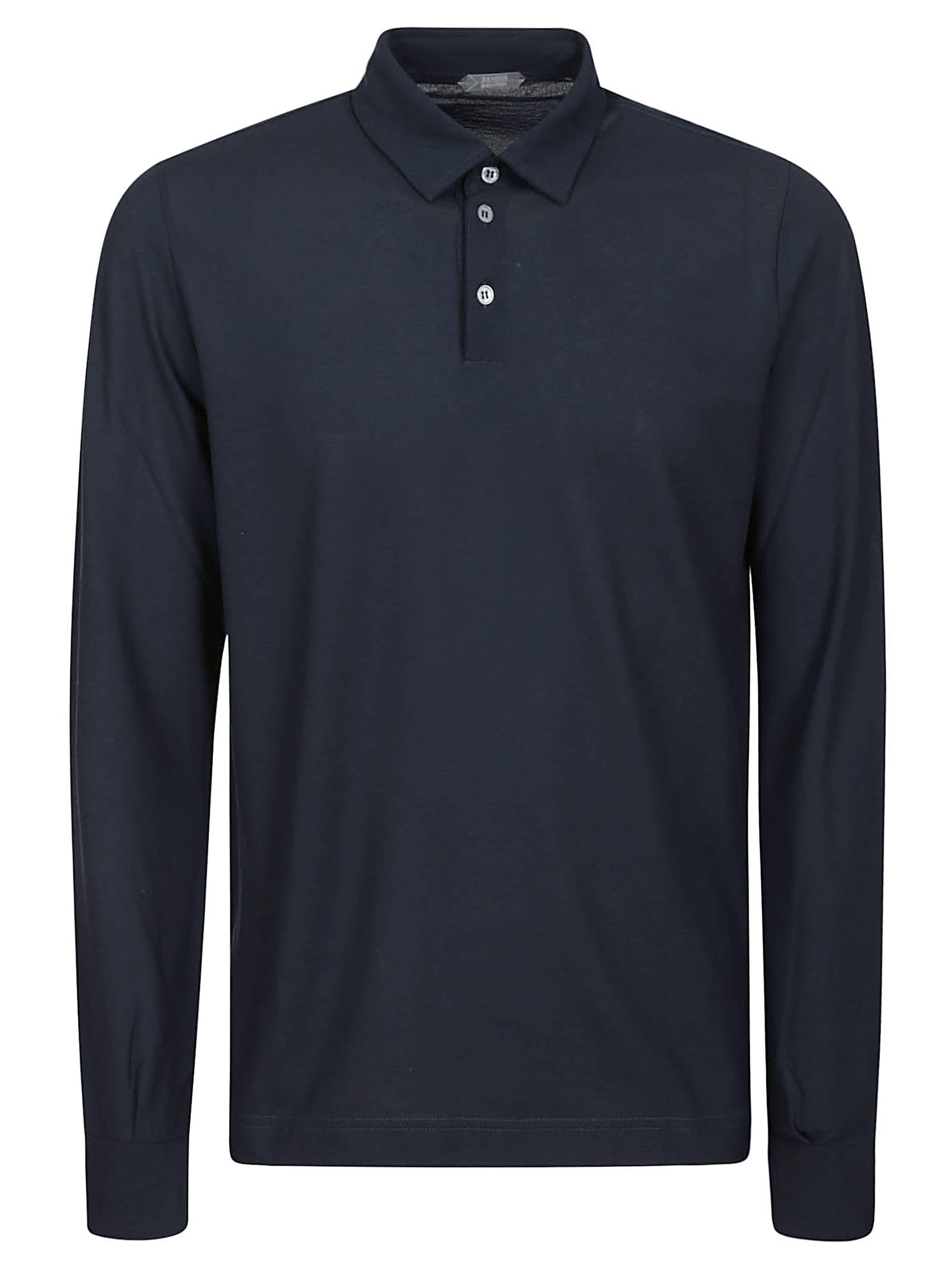 Shop Zanone Polo Ls Ice Cotton In Blue Copying